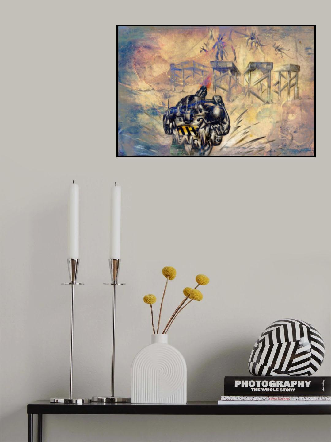 Space soldier against Aliens Poster och Canvastavla