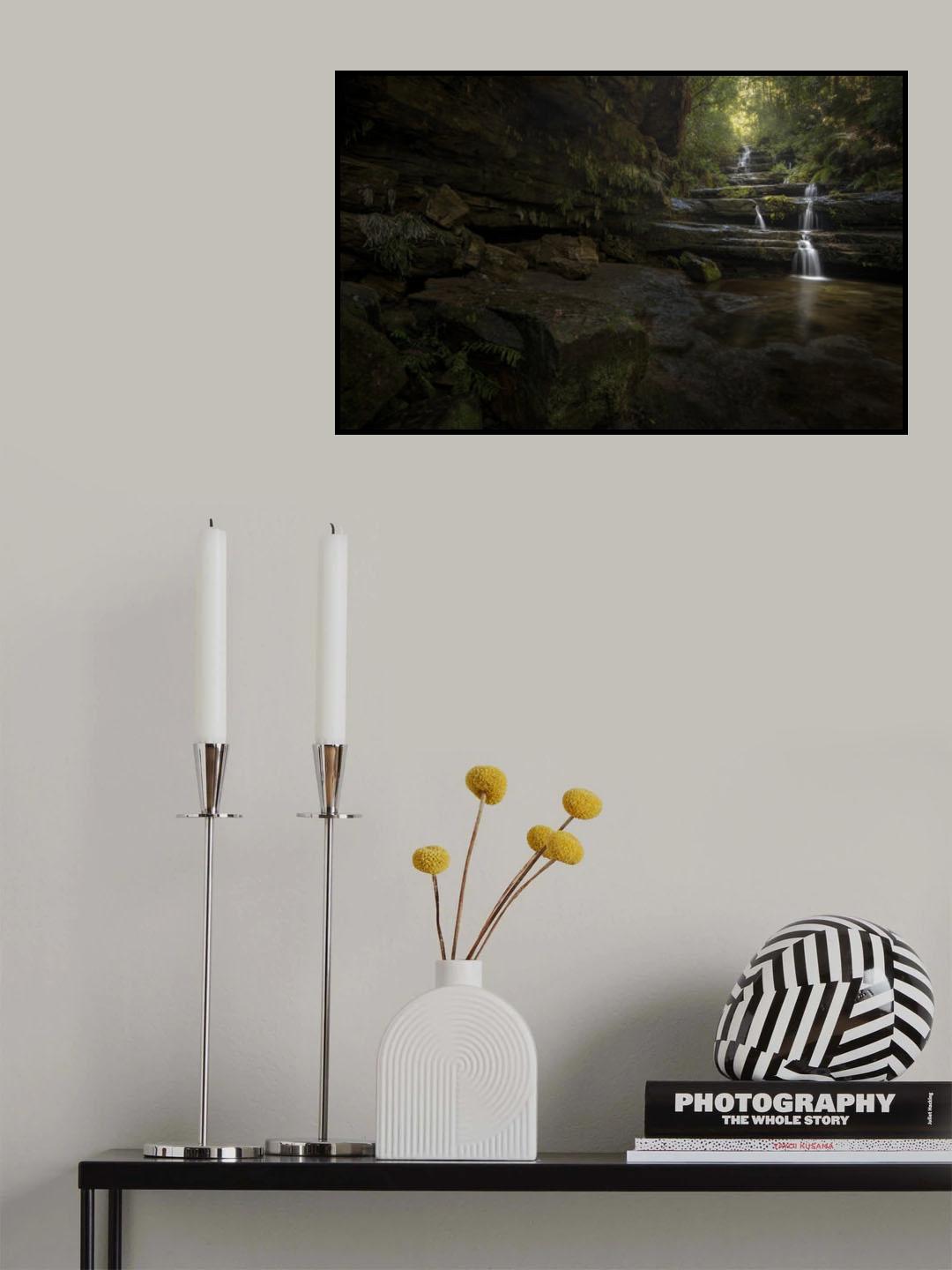 Blue Mountains Waterfalls Poster och Canvastavla