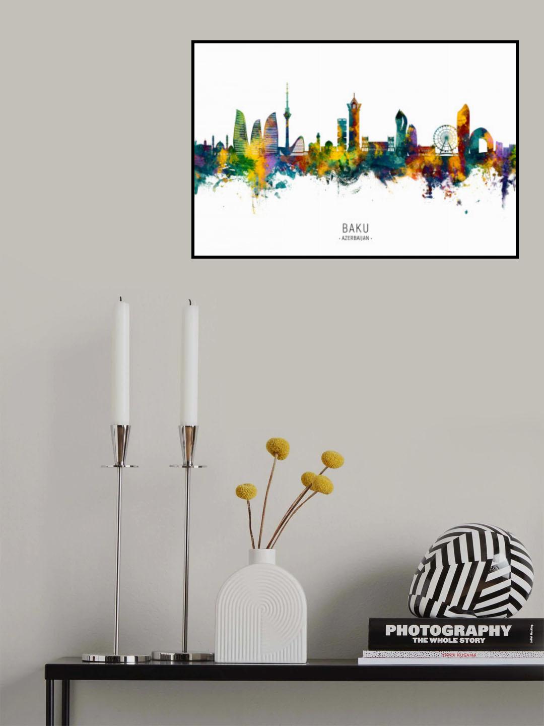 Baku Azerbaijan Skyline Poster och Canvastavla