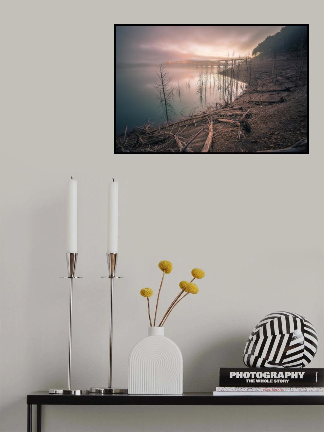 Dawn in the reservoir Poster och Canvastavla