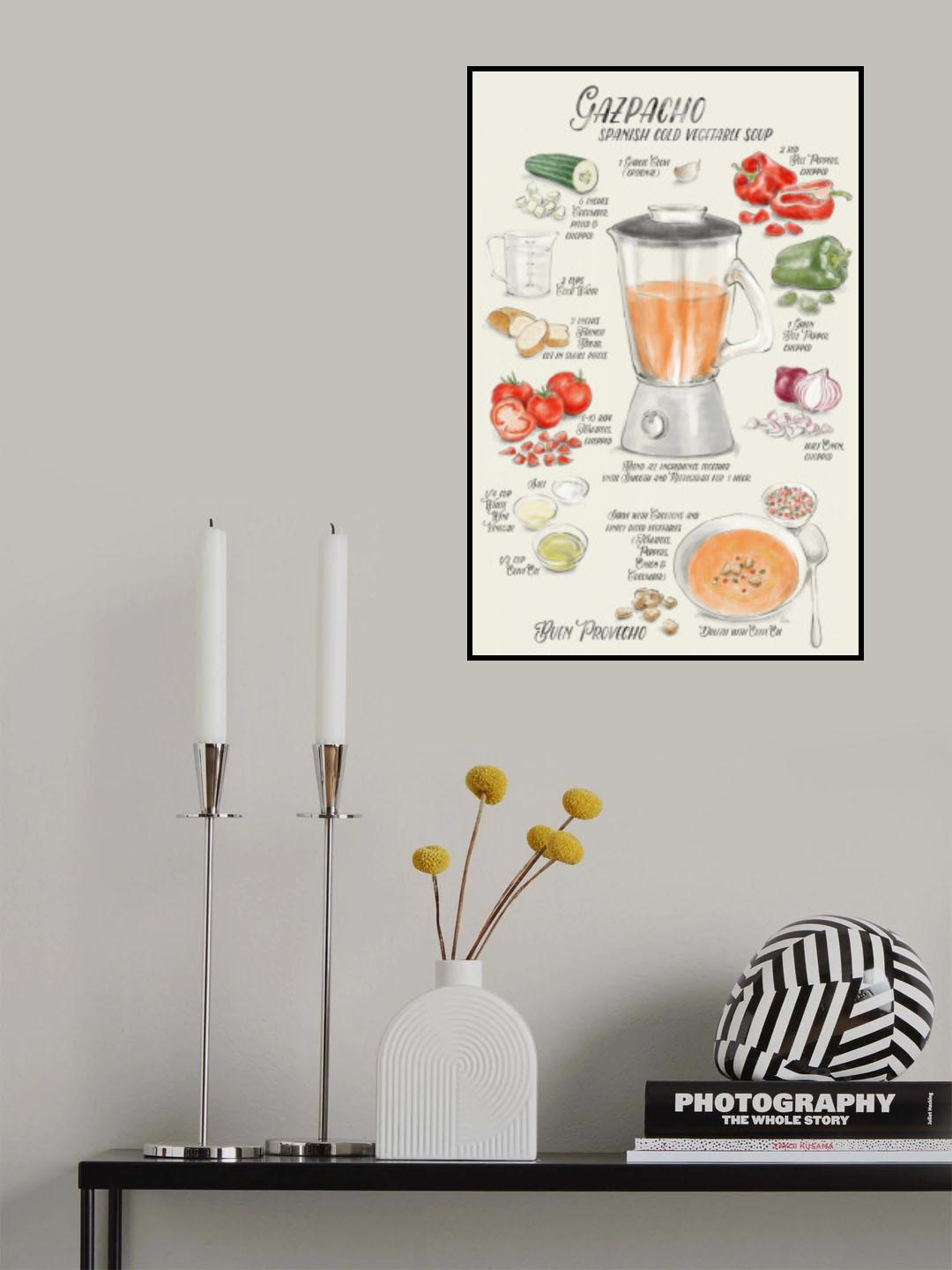 Gazpacho illustrated recipe in English Poster