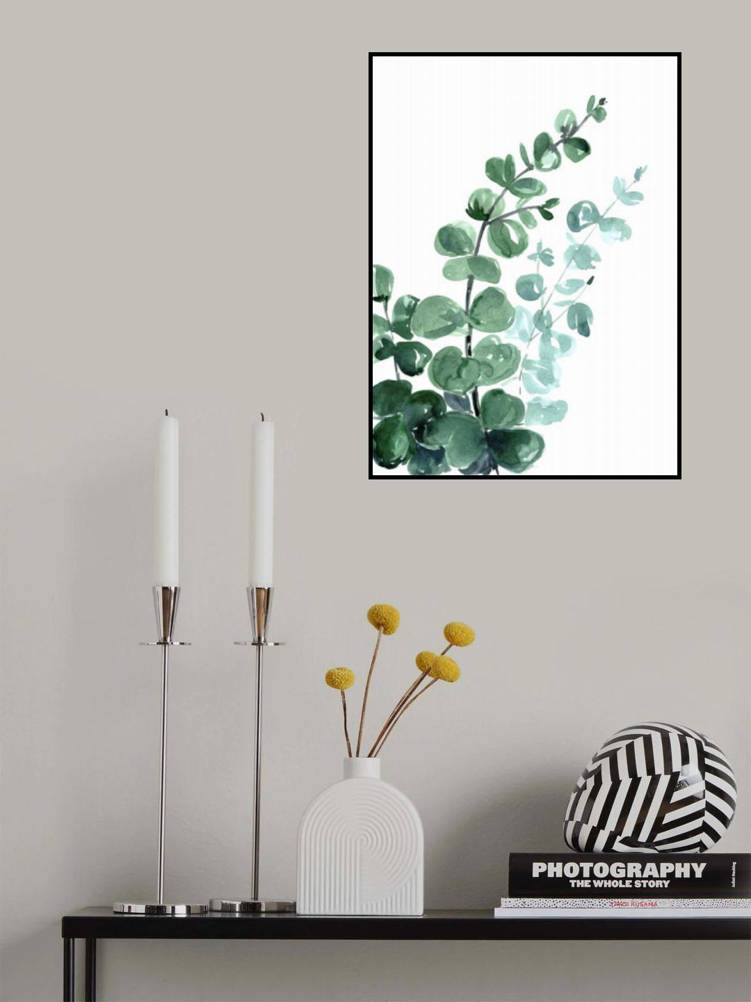 Watercolor eucalyptus bouquet Poster och Canvastavla