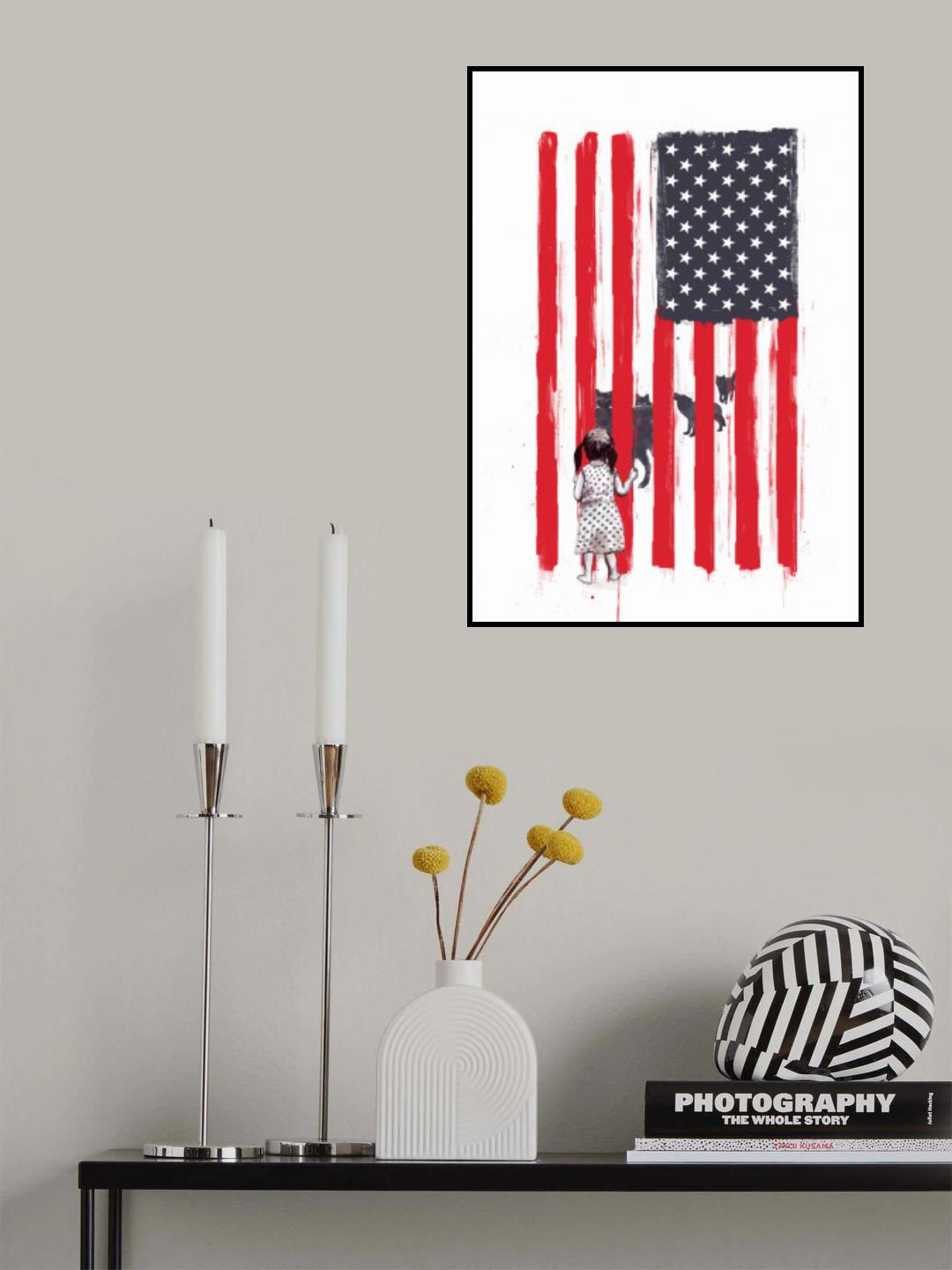 Little girl and wolves Poster och Canvastavla