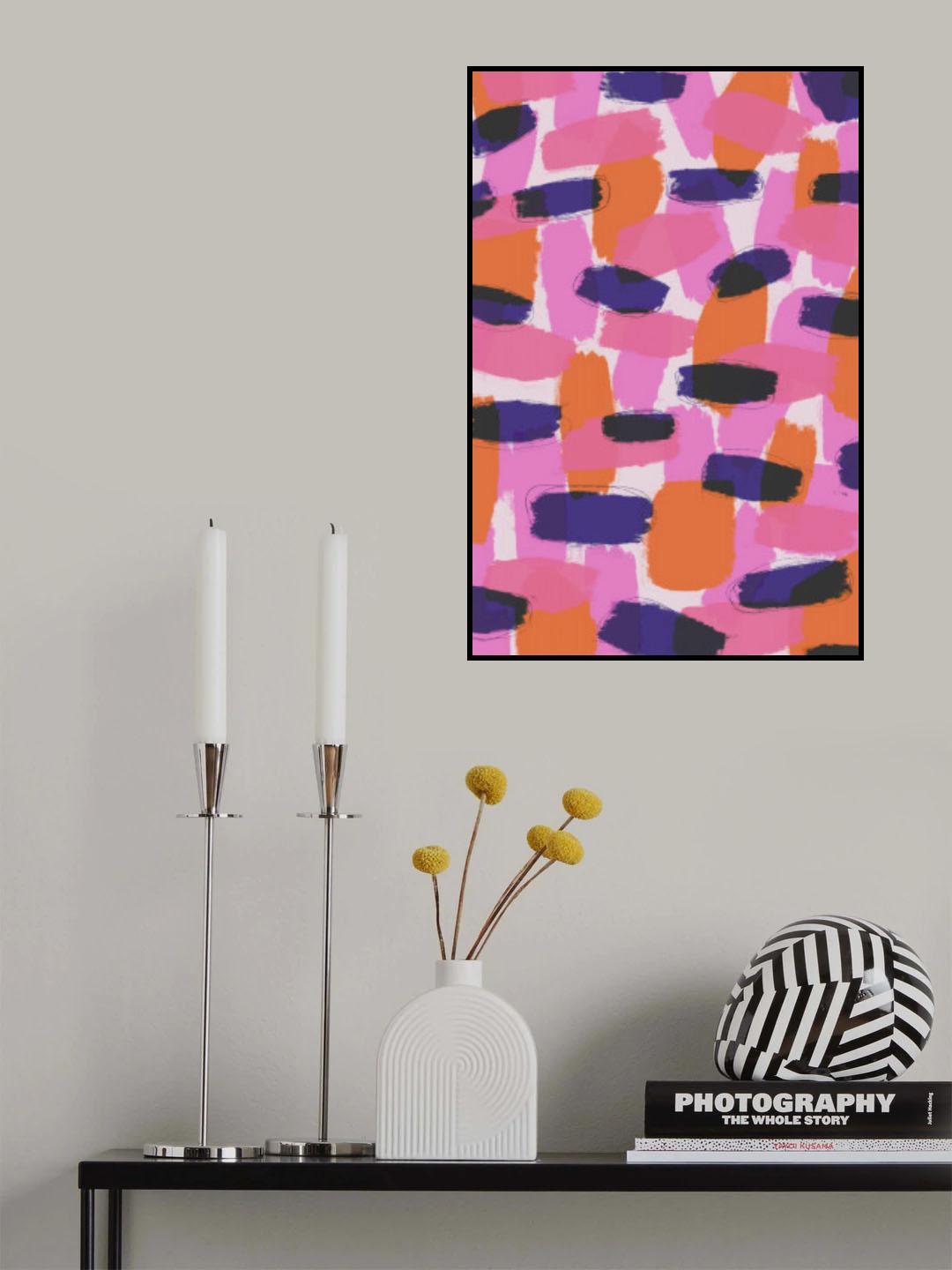 Pink And Purple Strokes Poster och Canvastavla