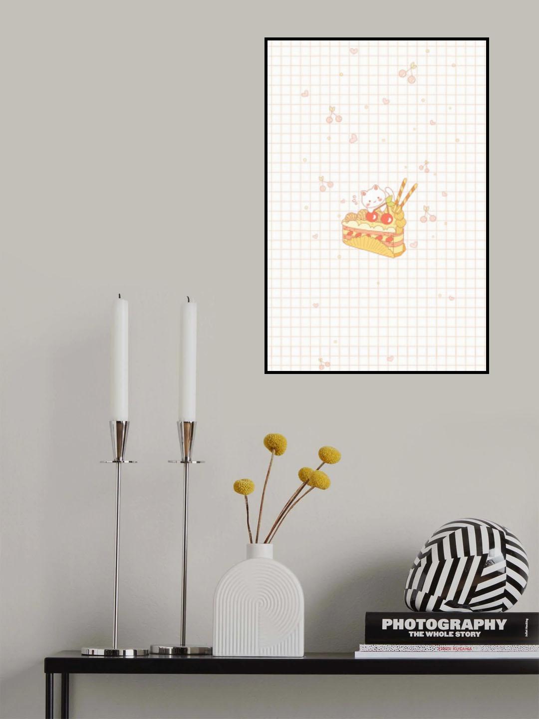 Cat and Cake (1) Poster och Canvastavla