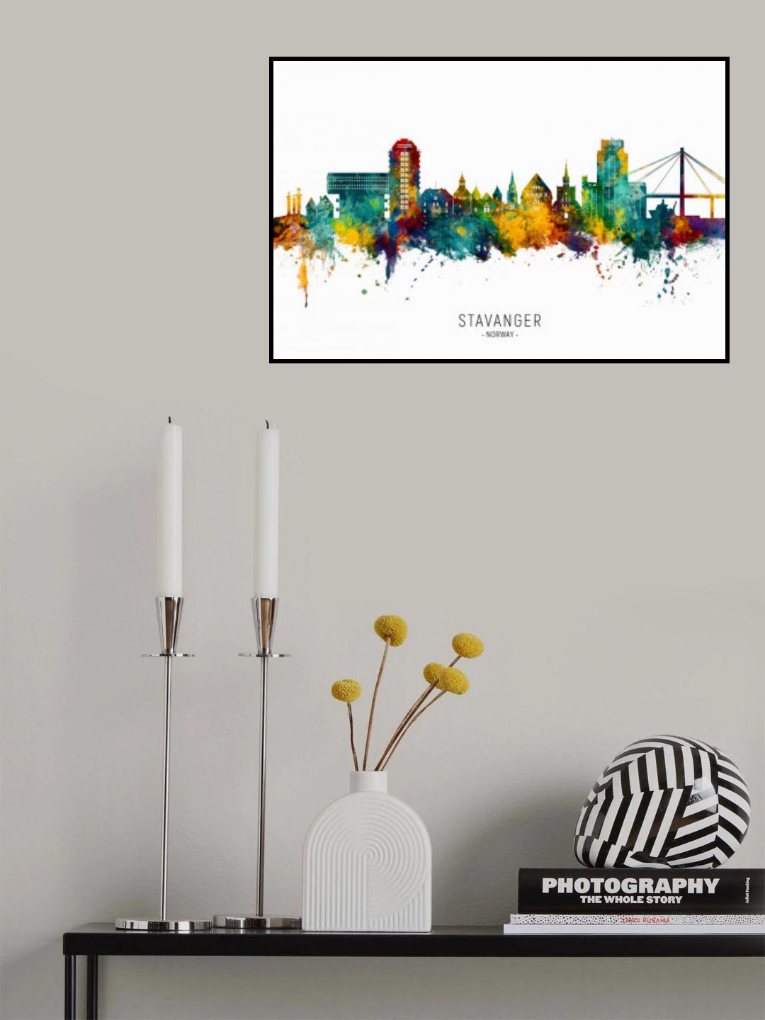 Stavanger Norway Skyline Poster och Canvastavla