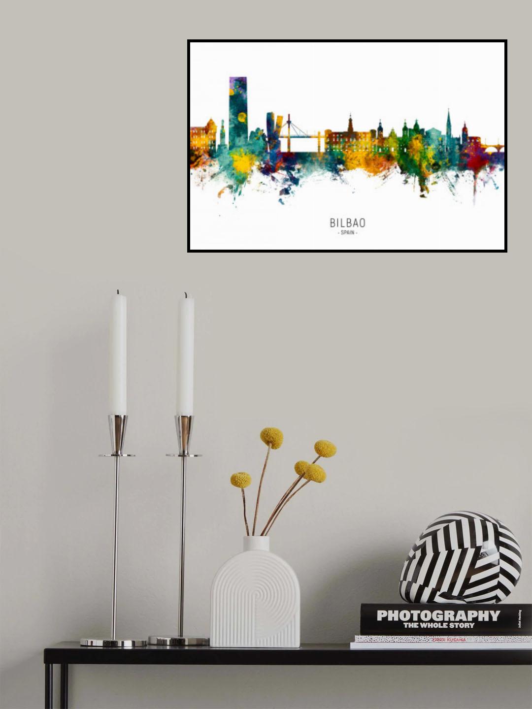 Bilbao Spain Skyline Poster och Canvastavla