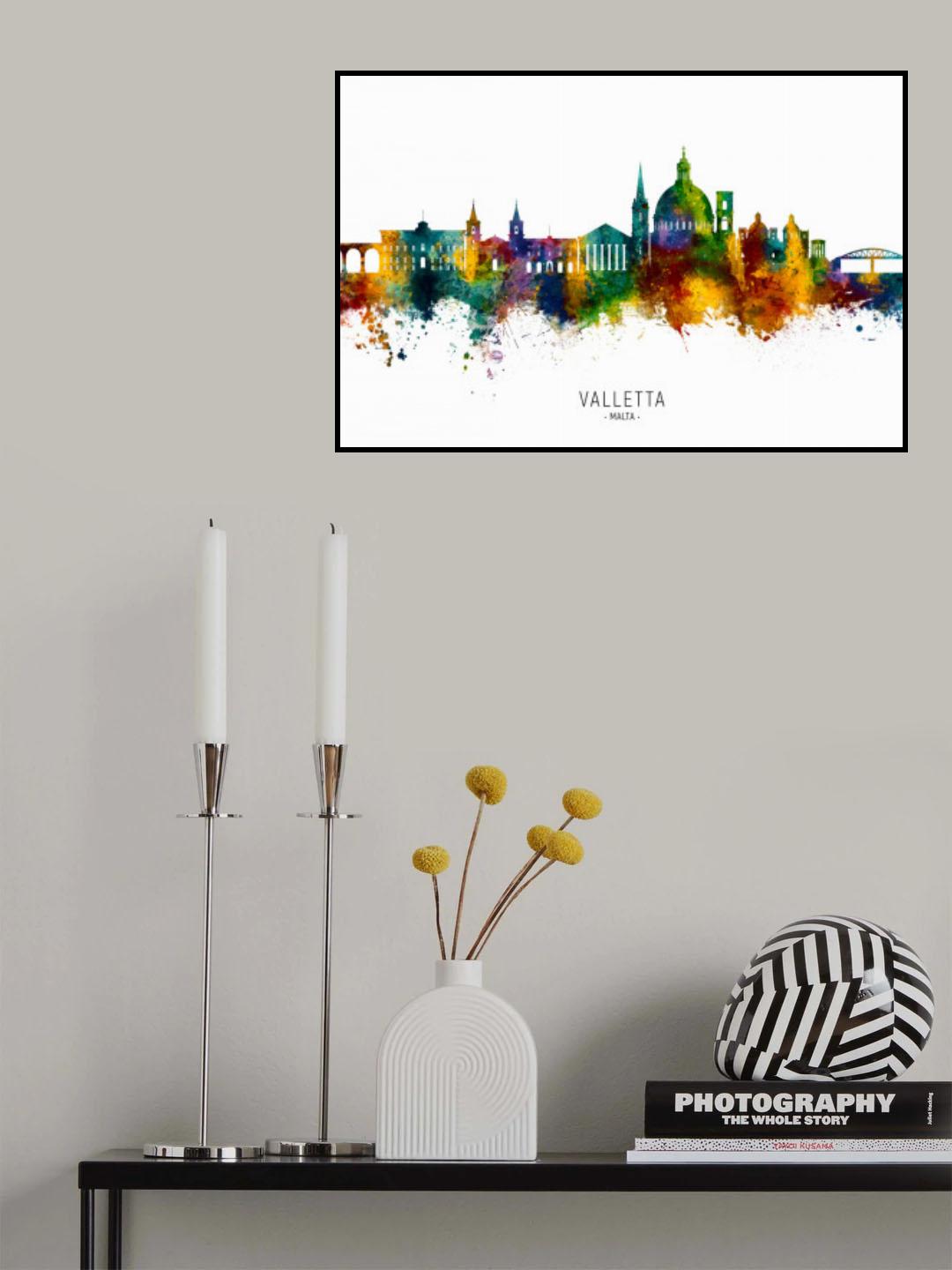 Valletta Malta Skyline Poster och Canvastavla