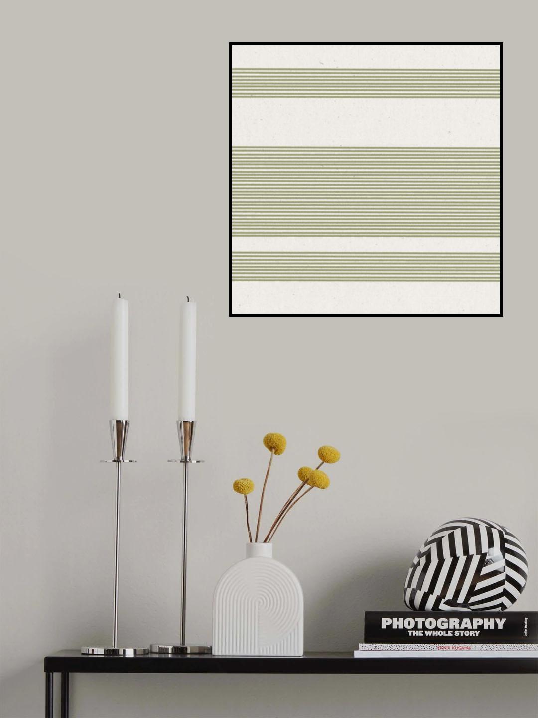 Simple Green Lines Pattern Poster och Canvastavla