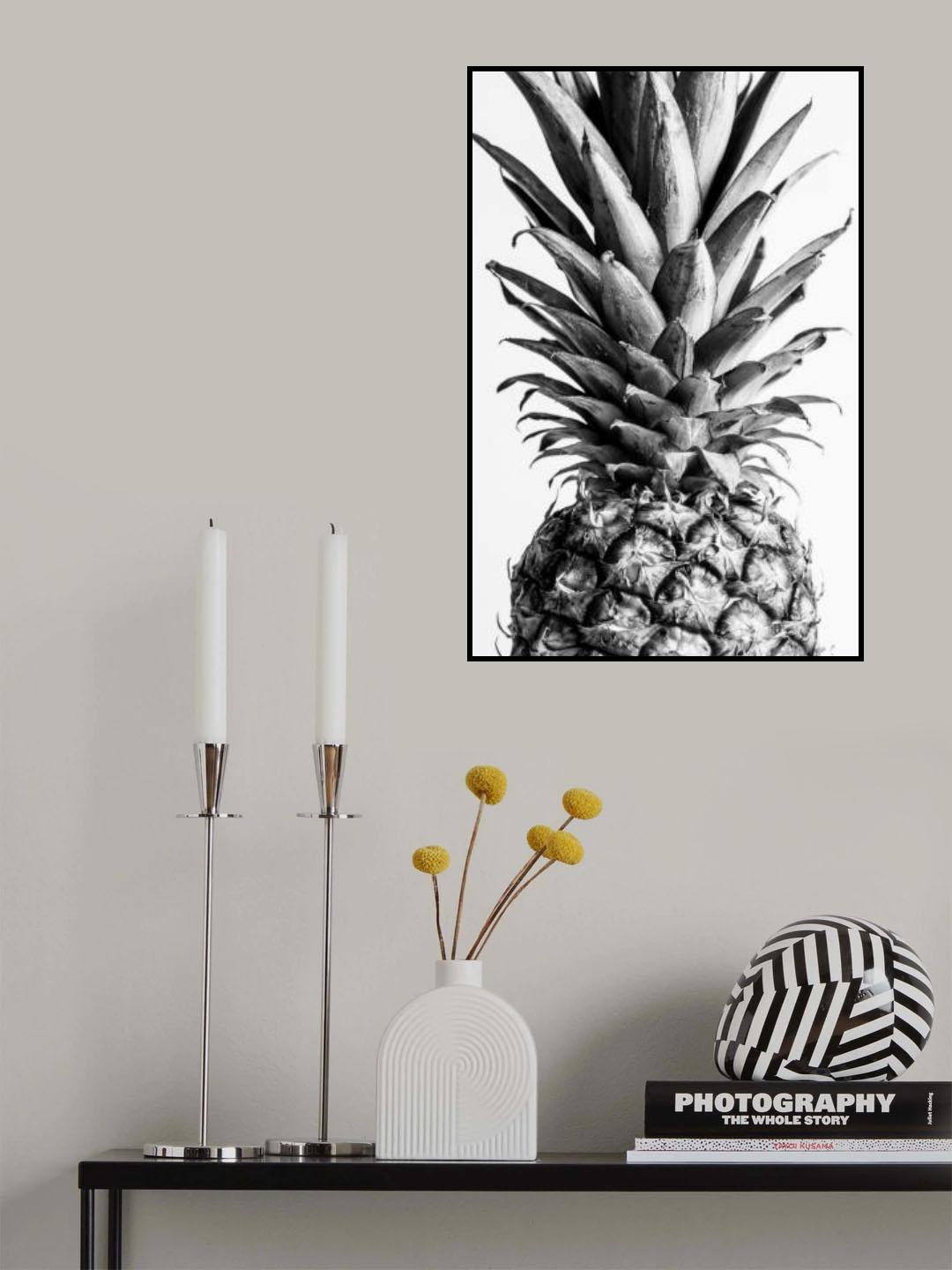 Pinapple Black & White 03 Poster och Canvastavla