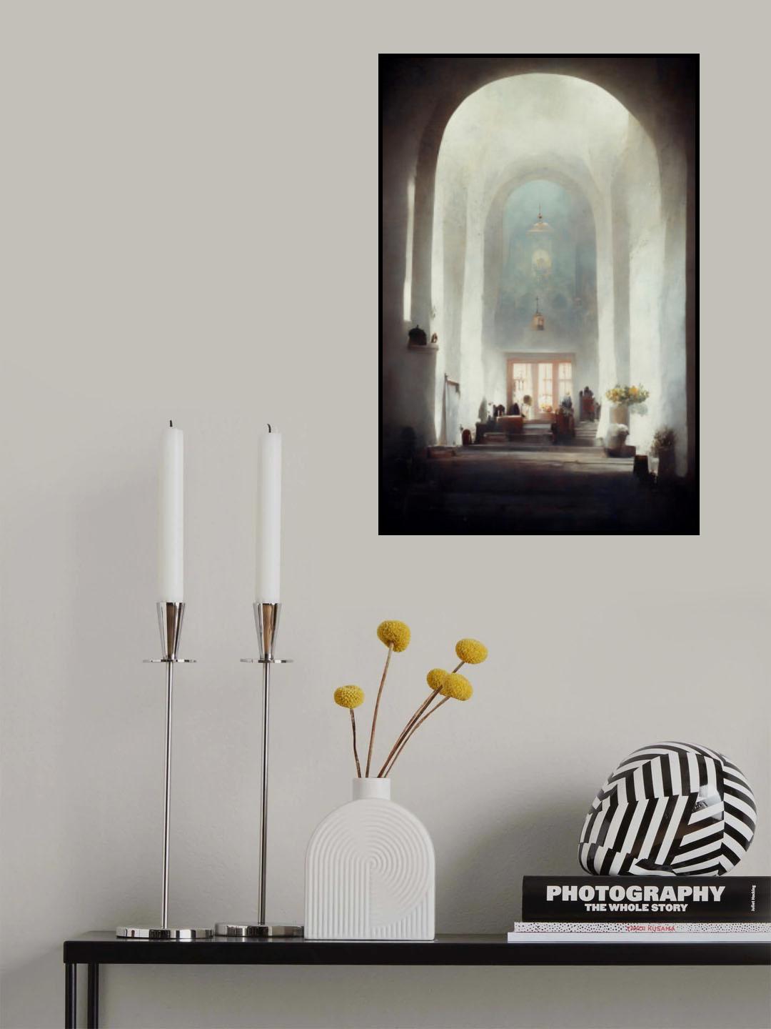 White Church Poster och Canvastavla