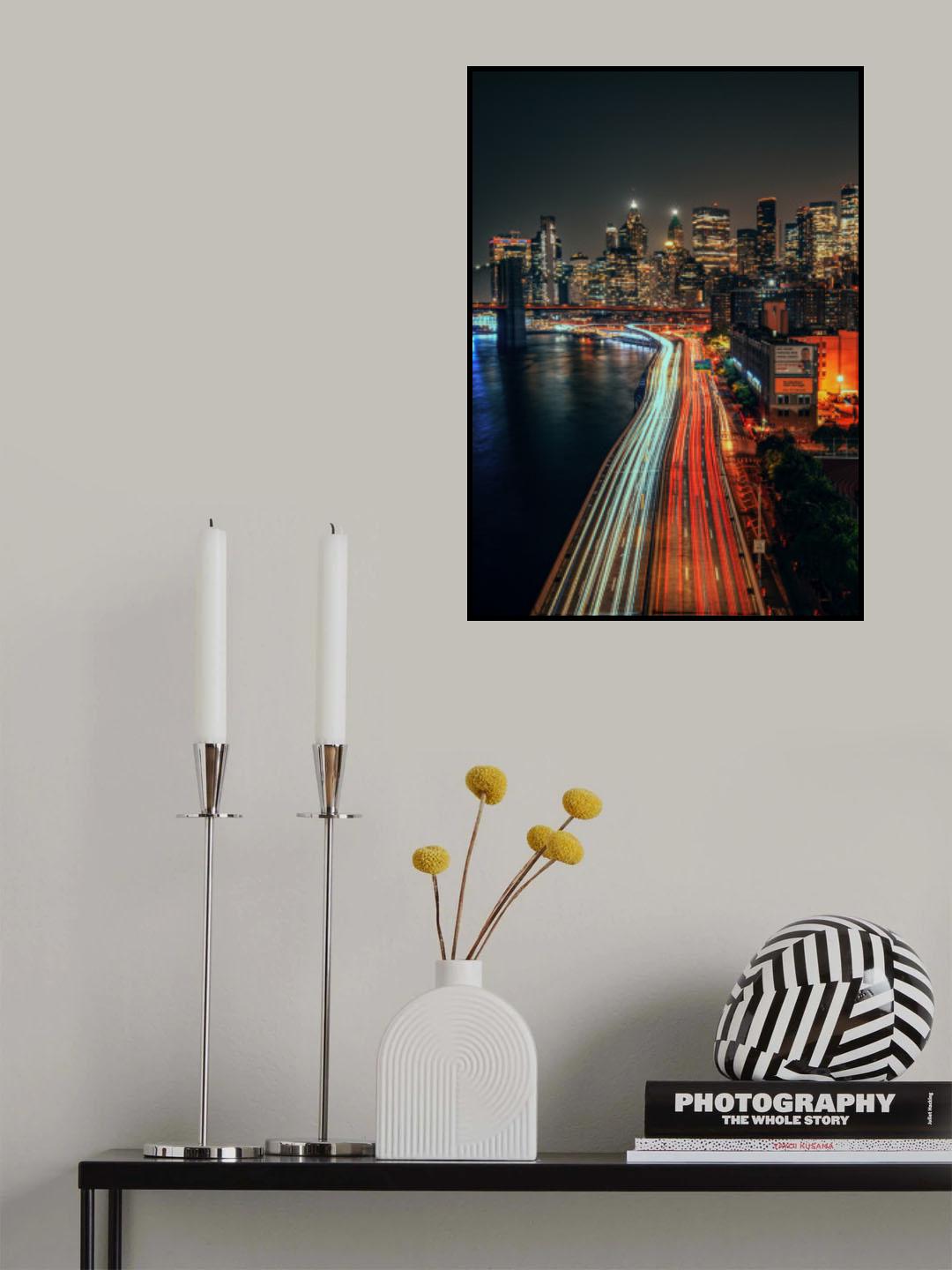 Manhattan Night Poster och Canvastavla