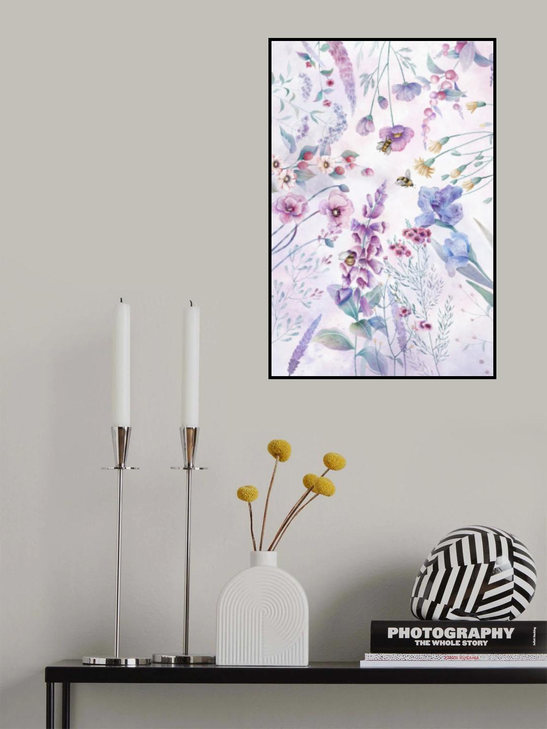 Stunning purple cottage flowers Poster och Canvastavla