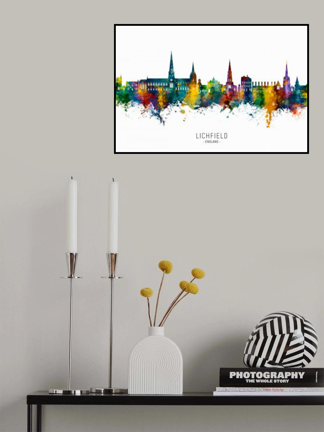 Lichfield England Skyline Poster och Canvastavla