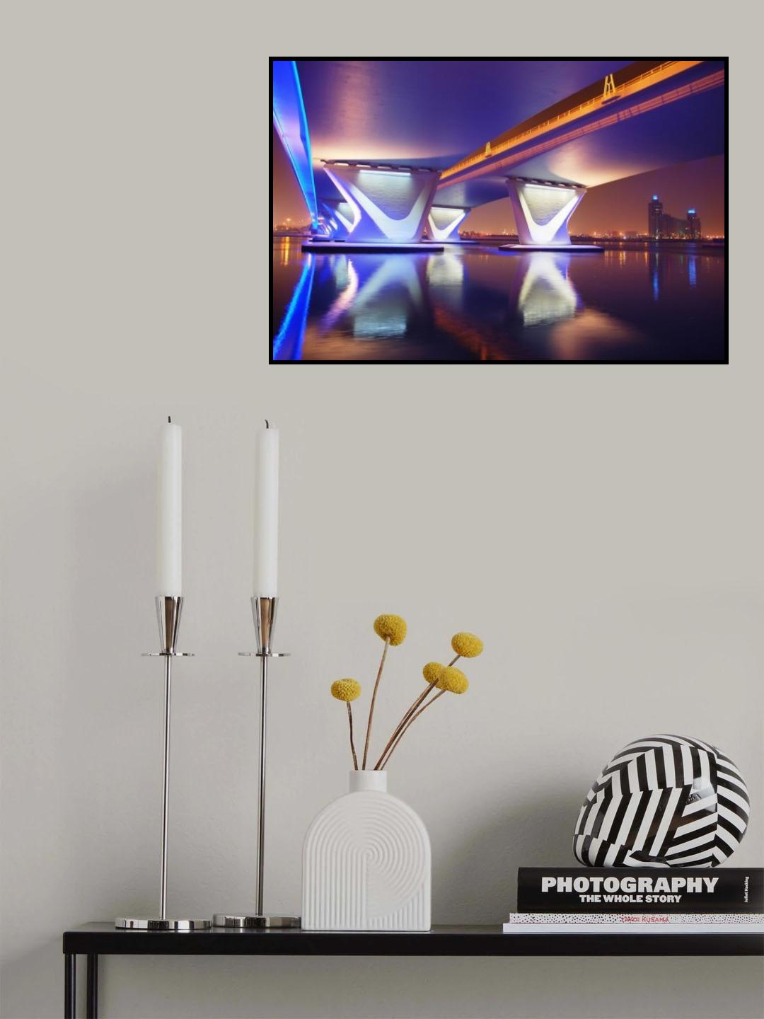 Al Garhoud Bridge, Night Poster och Canvastavla