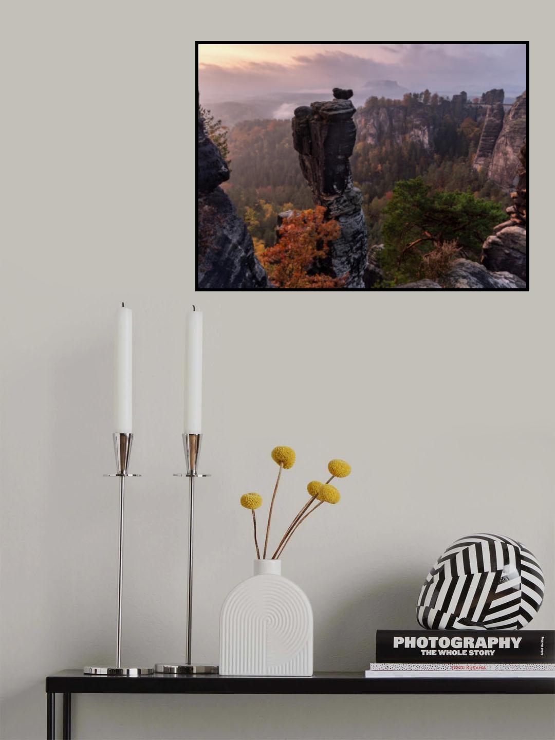 Wehlnadel in Elbe Sandstone Mountains Poster och Canvastavla