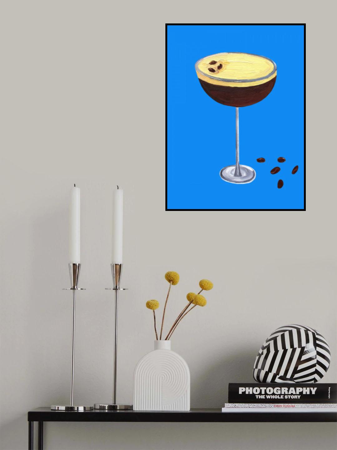 Espresso Martini Blue Poster och Canvastavla