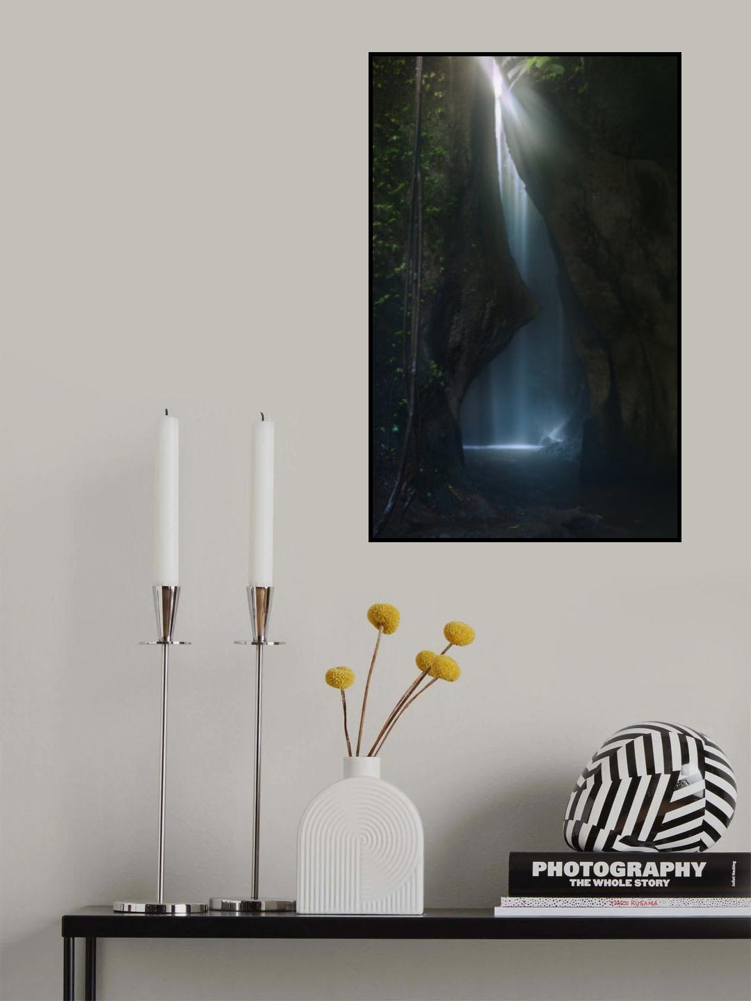 Inside the waterfall cave 7R22222 Poster och Canvastavla