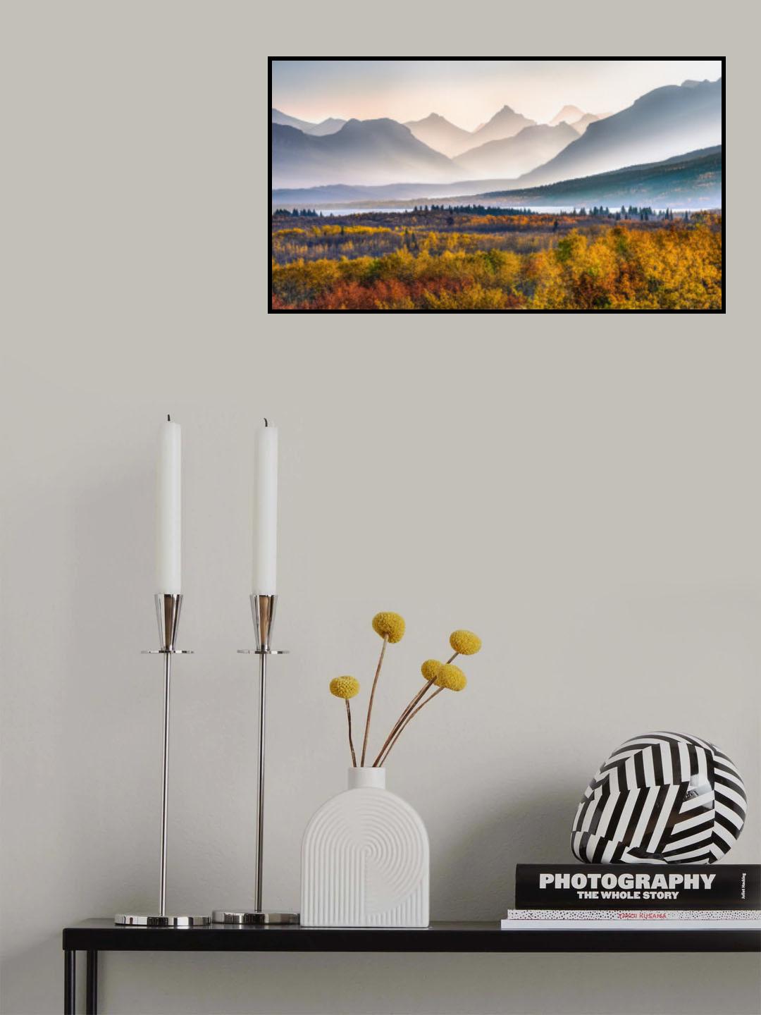Autumn Mountain in Glacier Park Poster och Canvastavla