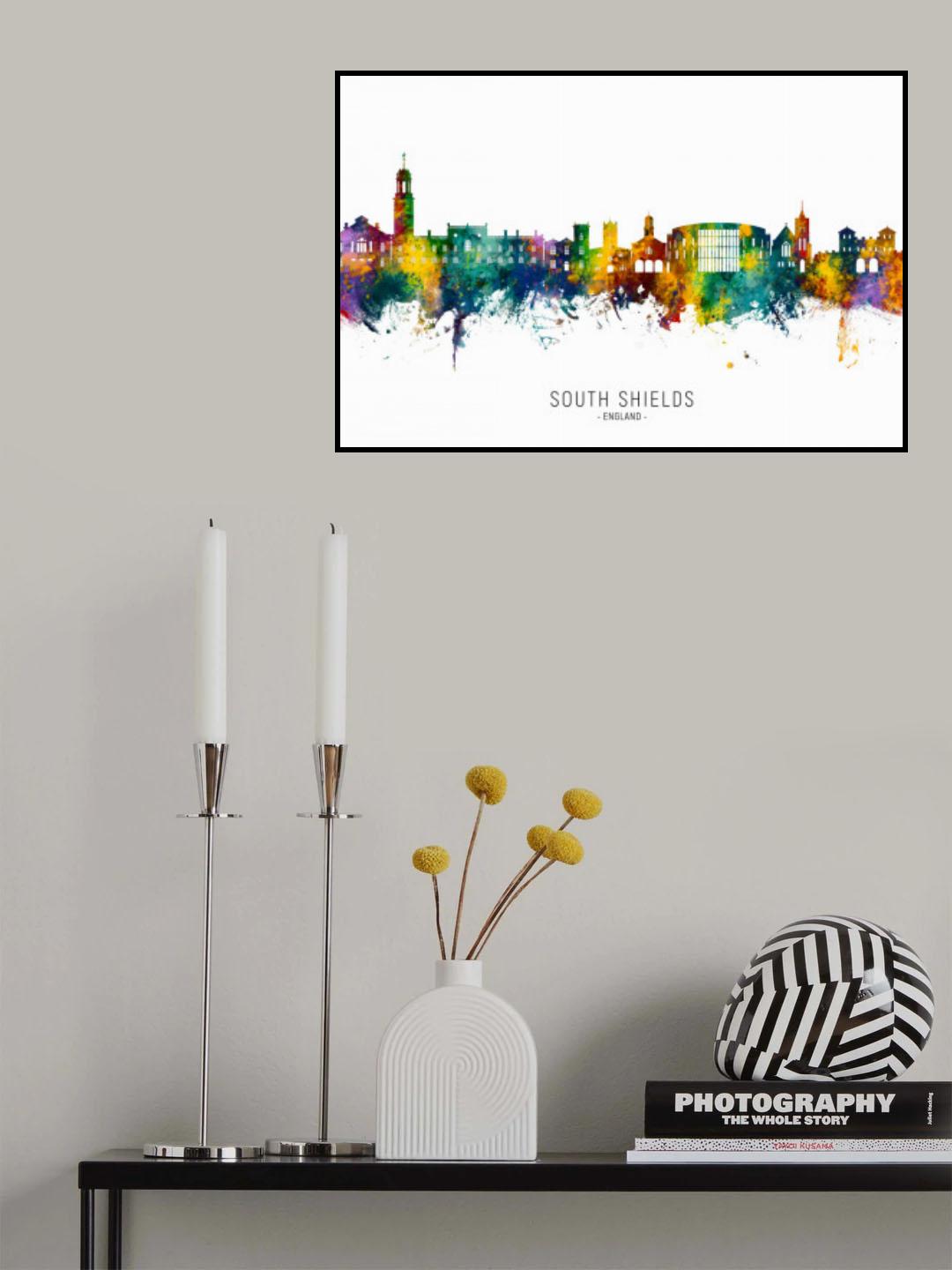 South Shields England Skyline Poster och Canvastavla