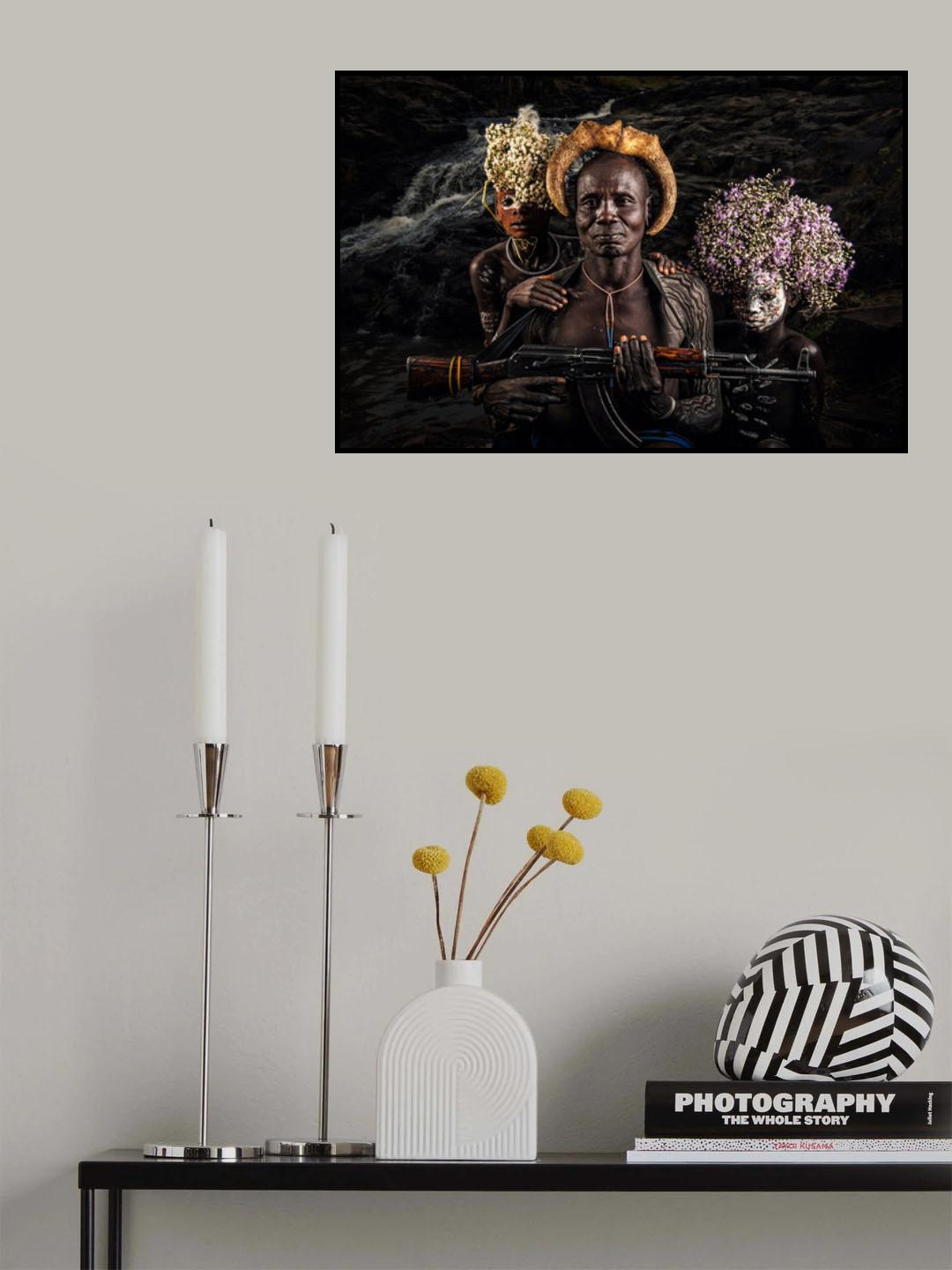 Flower and Gun Poster och Canvastavla