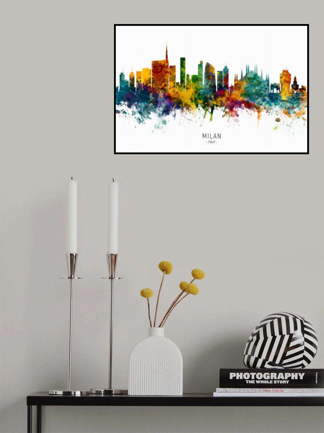 Milan Italy Skyline Poster och Canvastavla