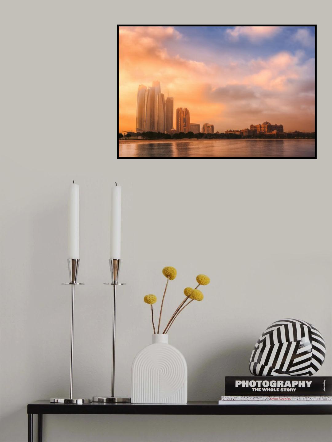 Etihad Towers & Emirates Palace, Abu Dhabi, UAE Poster och Canvastavla