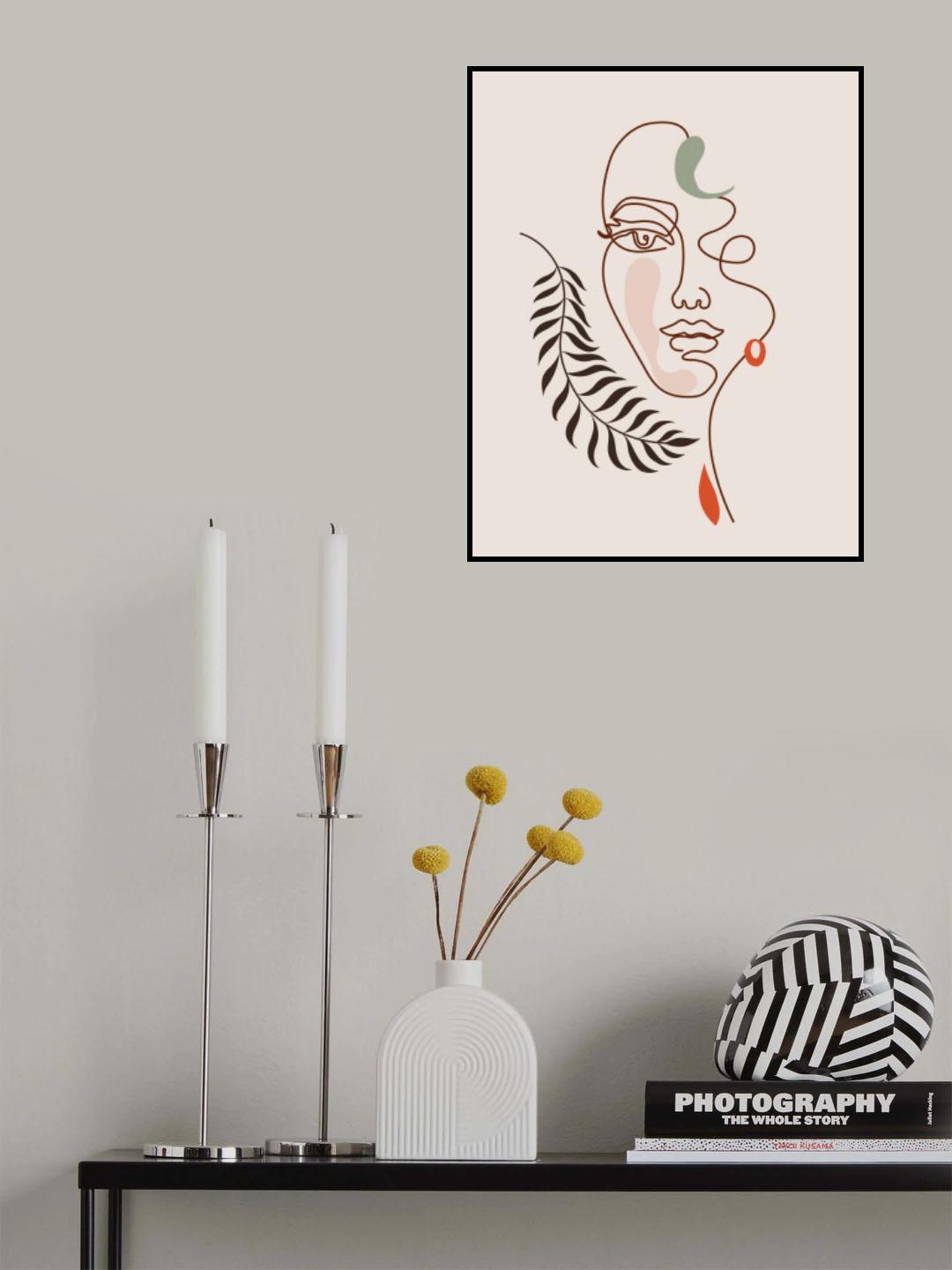Line Face No2 Poster och Canvastavla