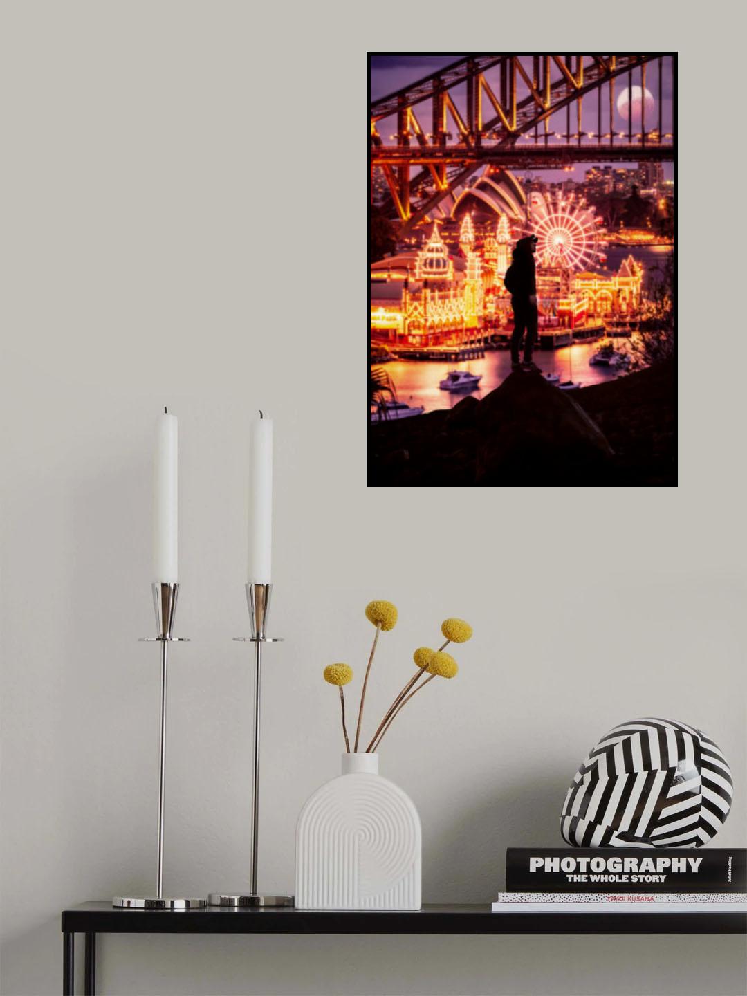 Sydney Harbor Bridge At Night Poster och Canvastavla