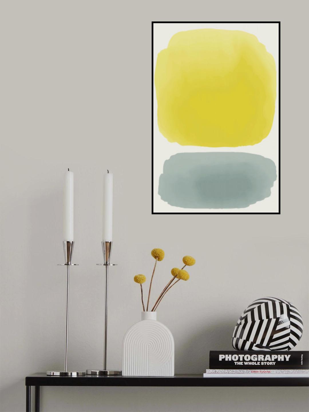 Black and Yellow Watercolor #3 Poster och Canvastavla