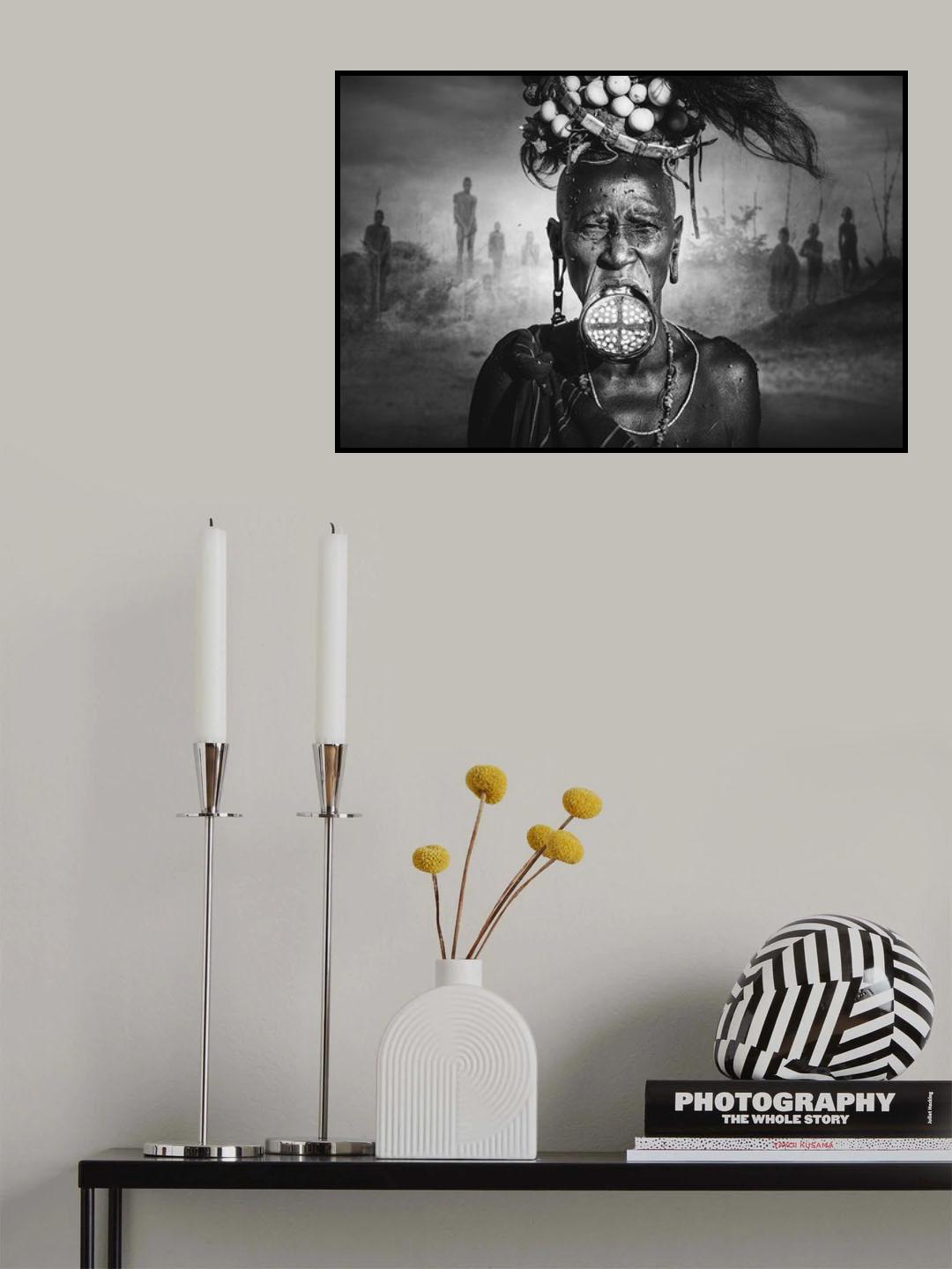 Women from the African tribe Mursi, Ethiopia Poster och Canvastavla
