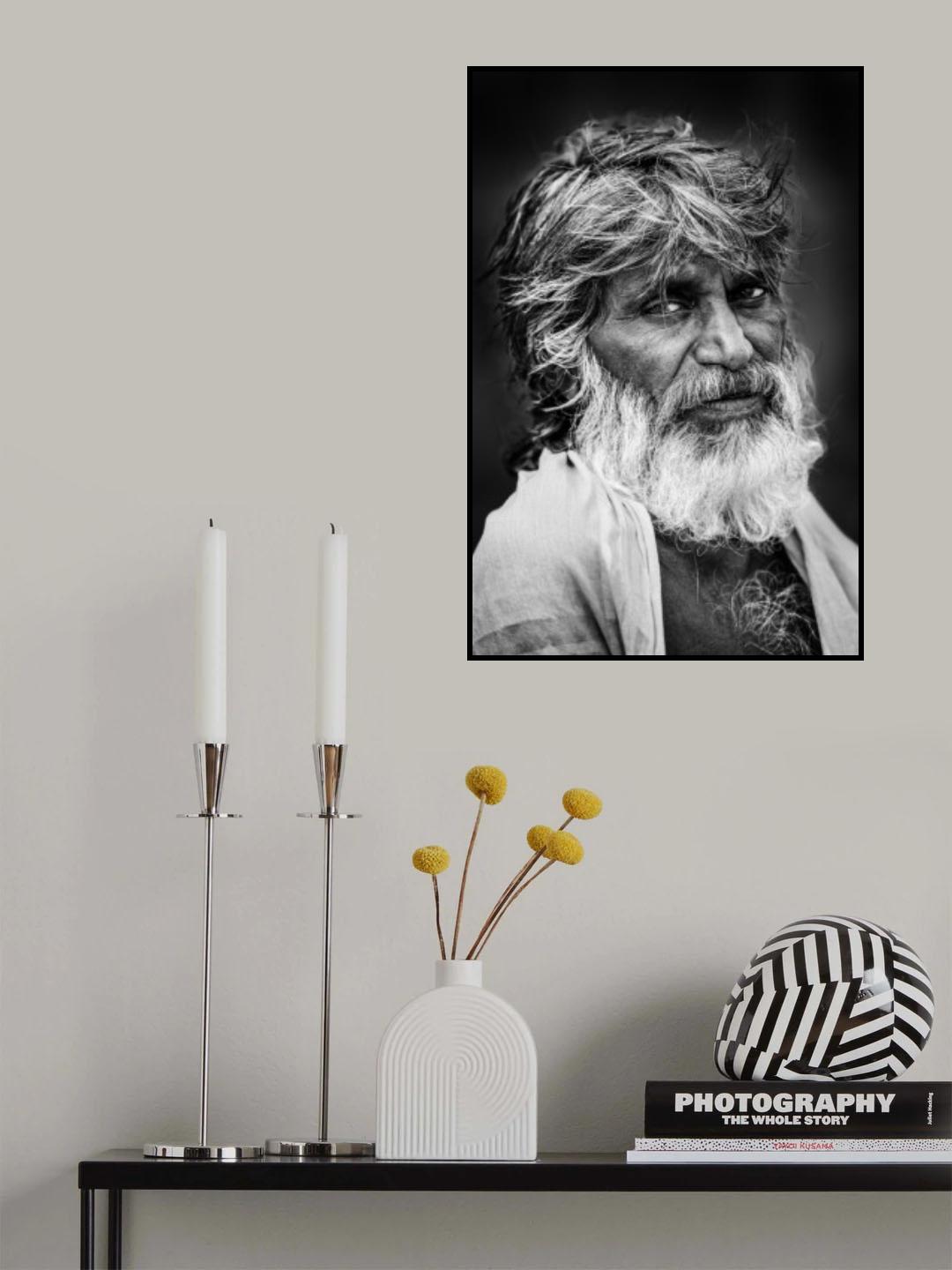 Man of Benares ghats Poster och Canvastavla