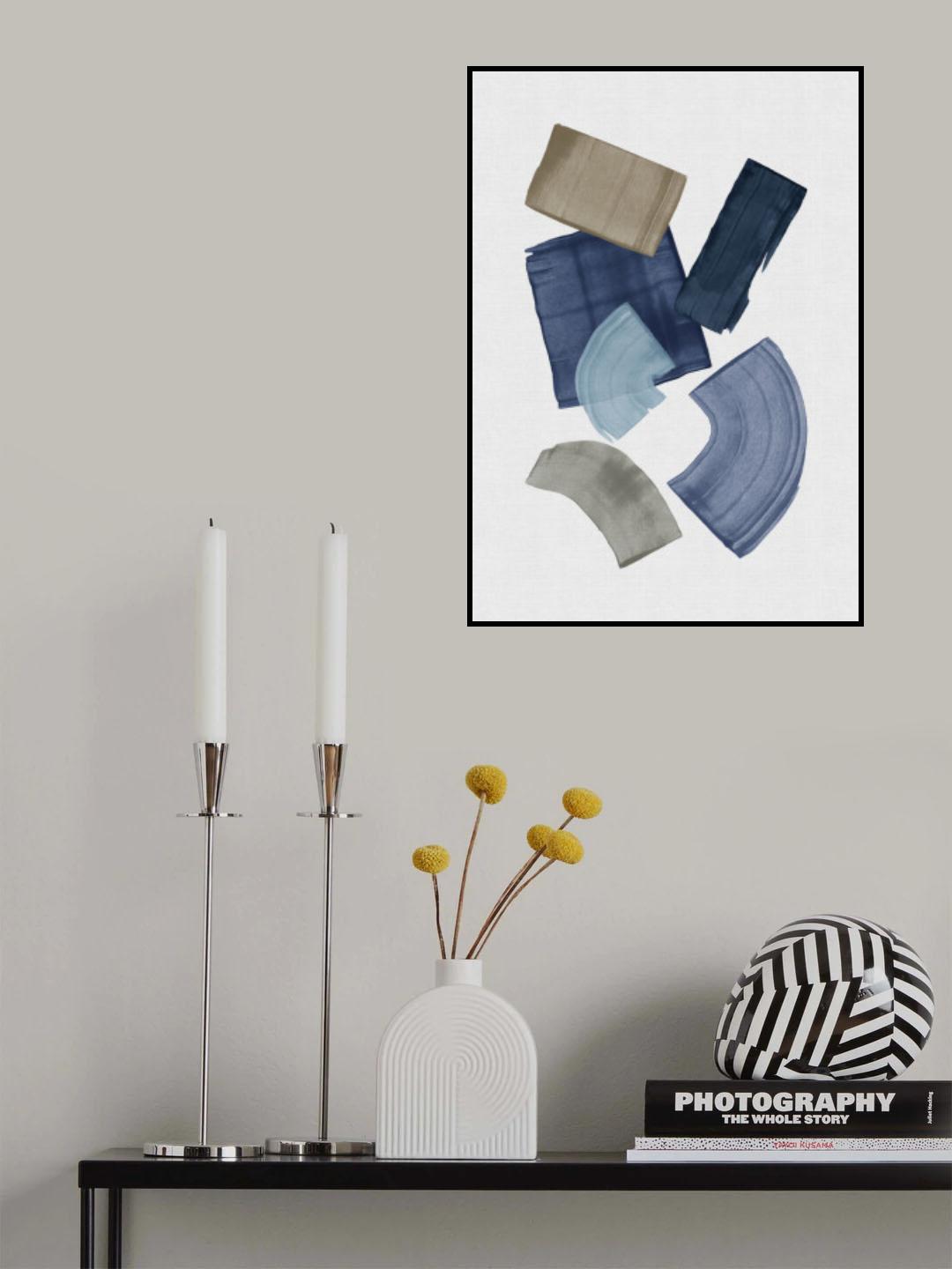Blue & Brown Paint Blocks Poster och Canvastavla