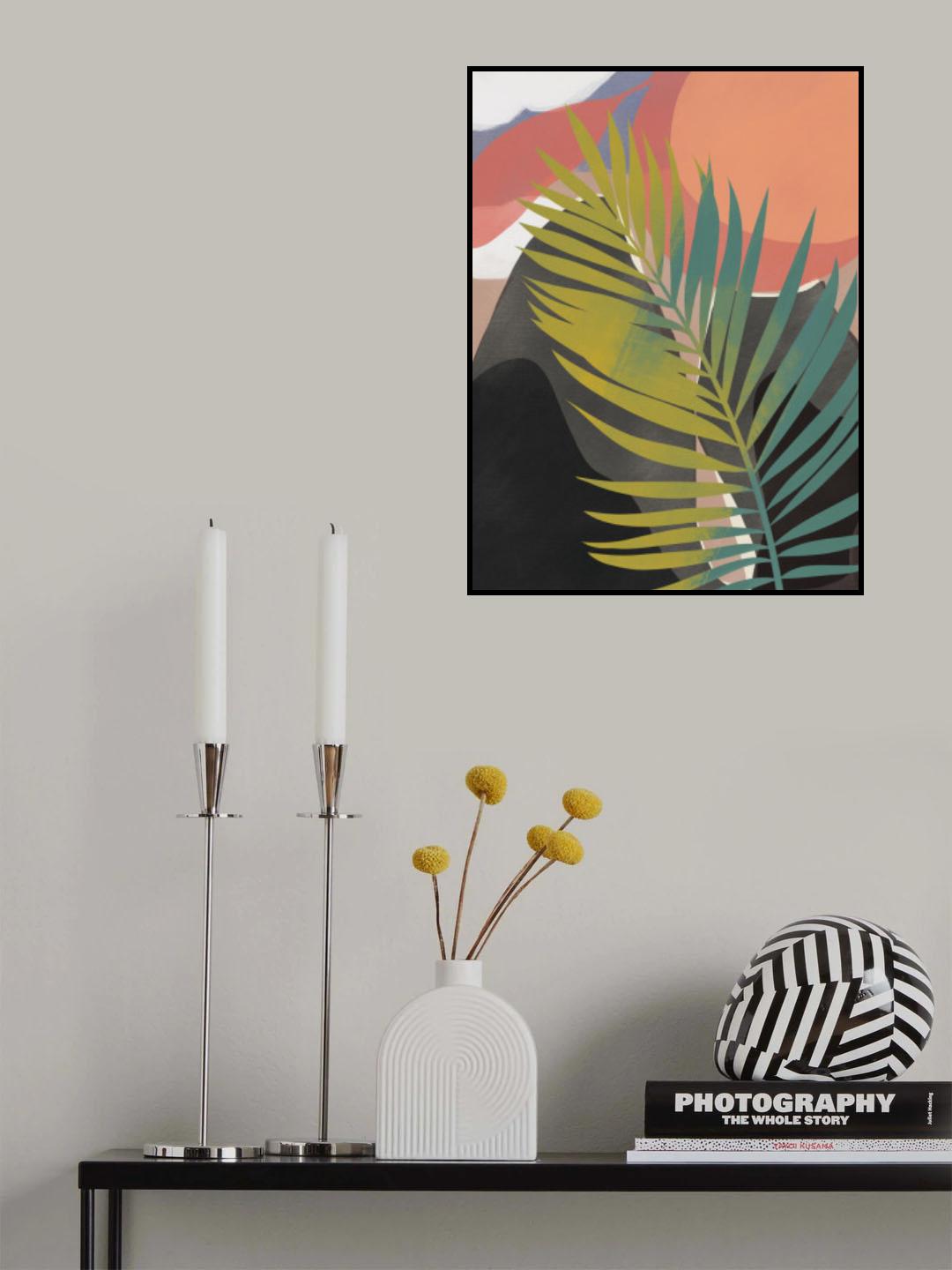 Palm Leaf and Black Hill Poster och Canvastavla