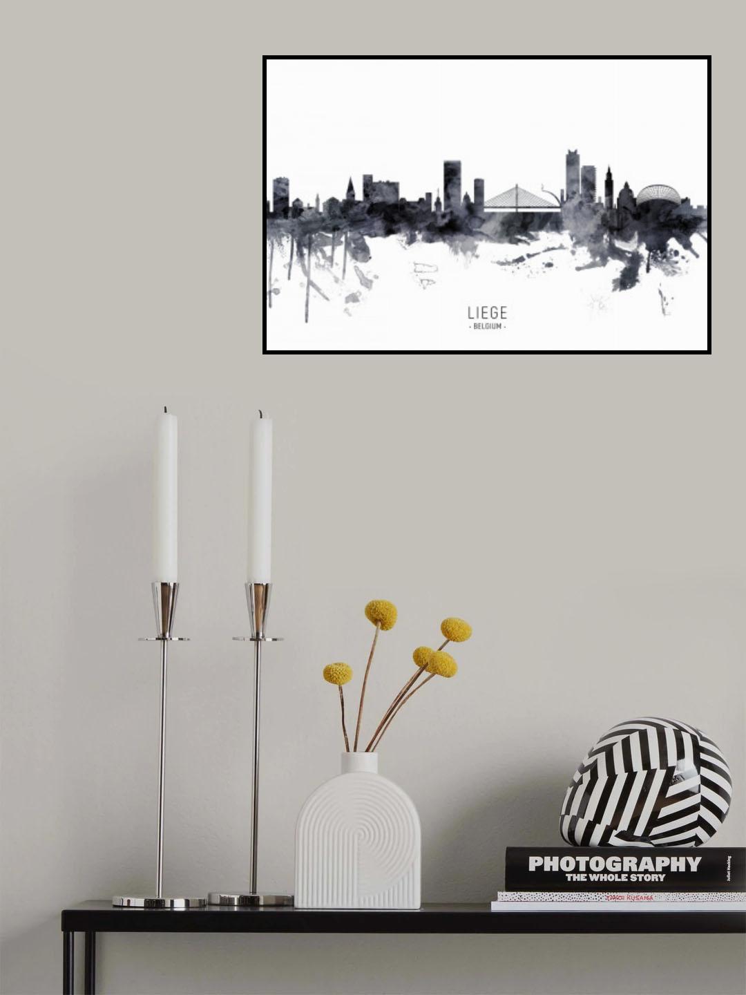 Liege Belgium Skyline Poster och Canvastavla