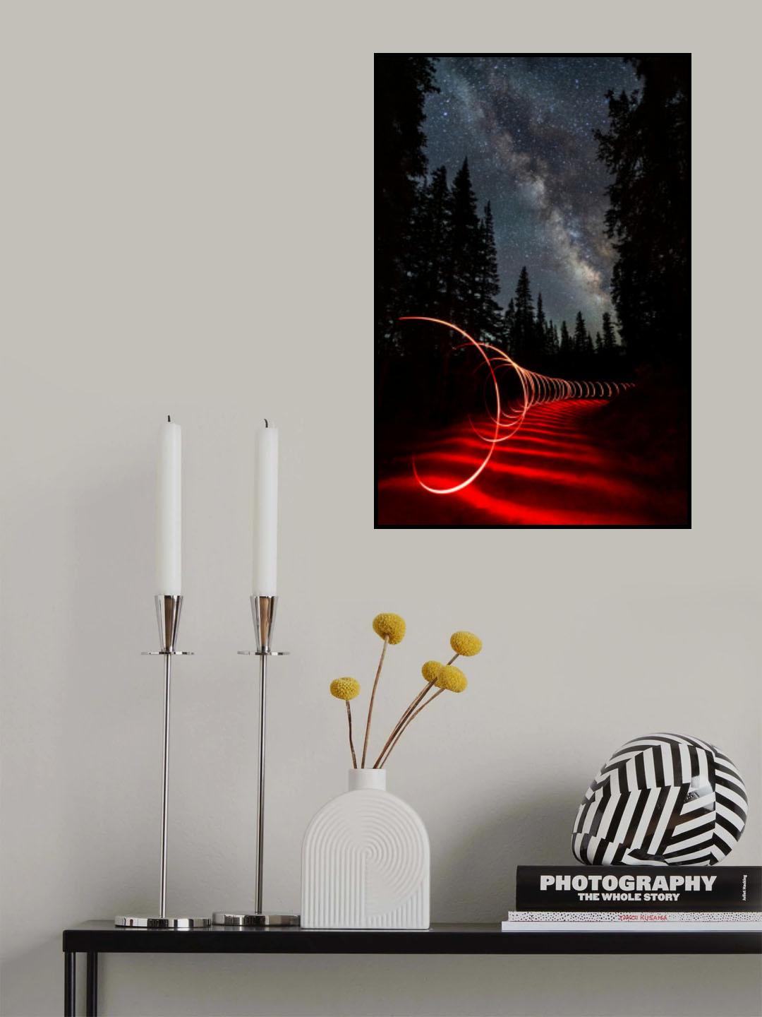Light Painting under the Milky Way Poster och Canvastavla