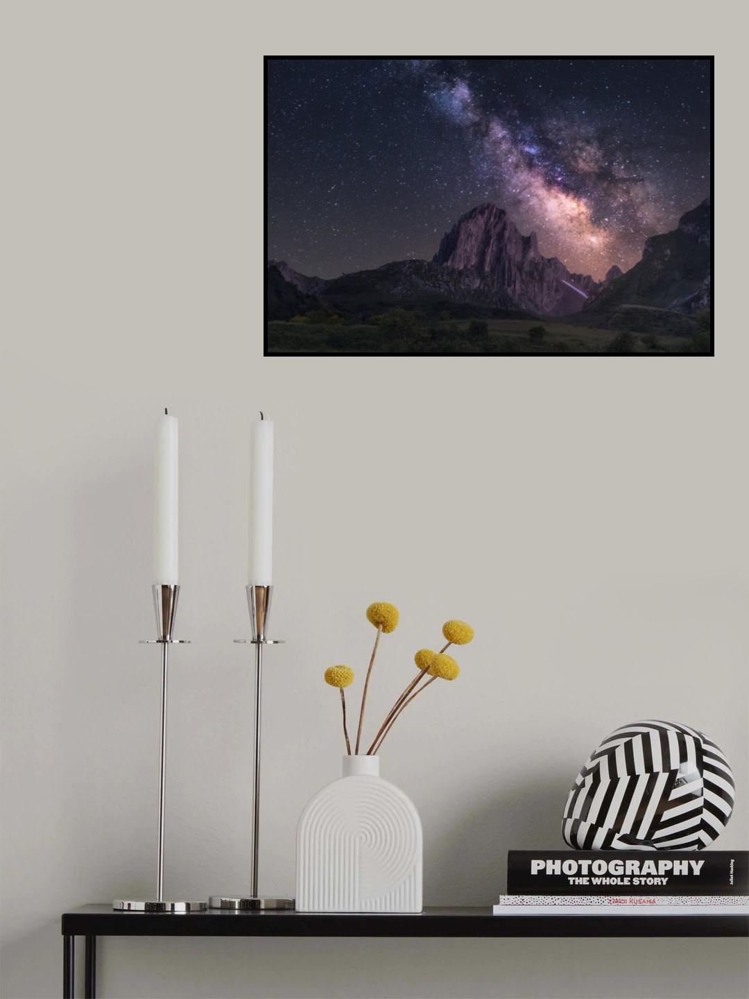 Mountain and Milky Way Poster och Canvastavla