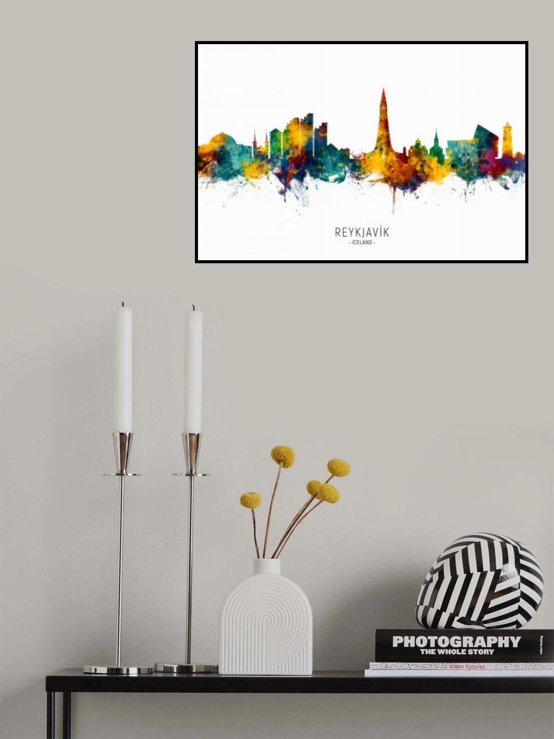 Reykjavík Iceland Skyline Poster och Canvastavla