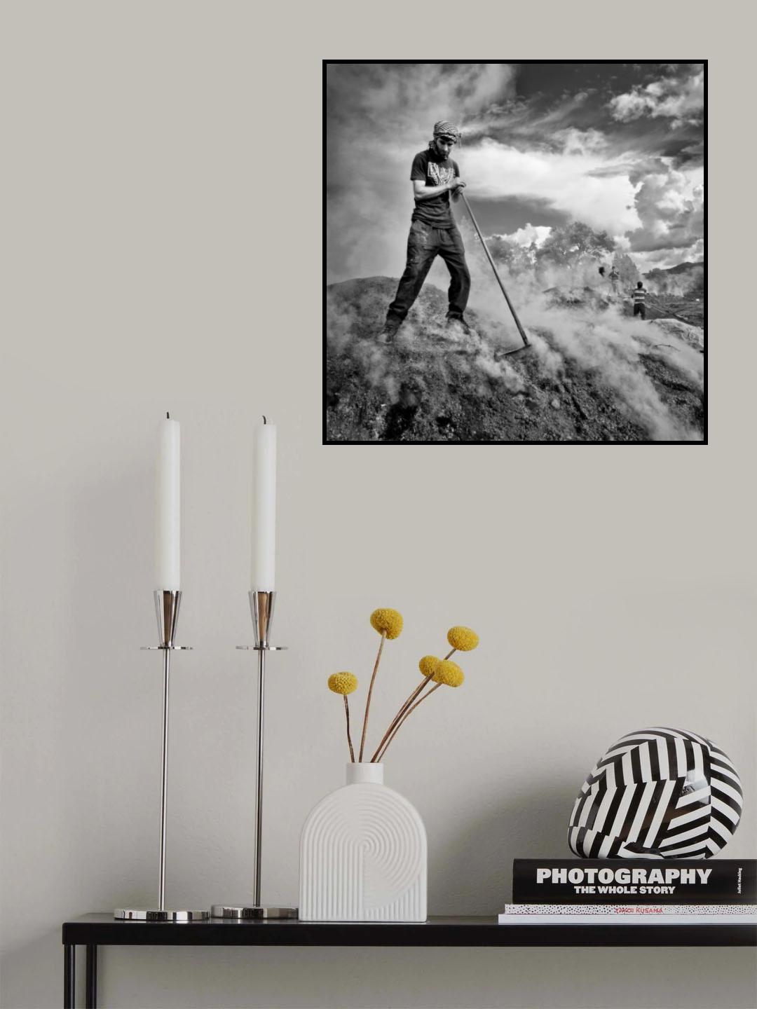 charcoal workers Poster och Canvastavla