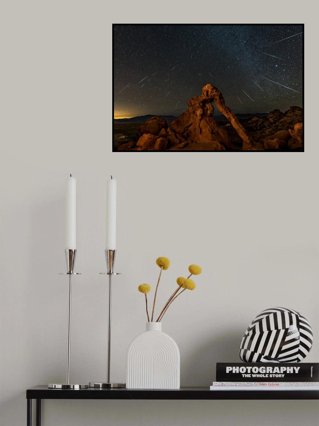 Geminid meteor shower above the Elephant Rock Poster och Canvastavla