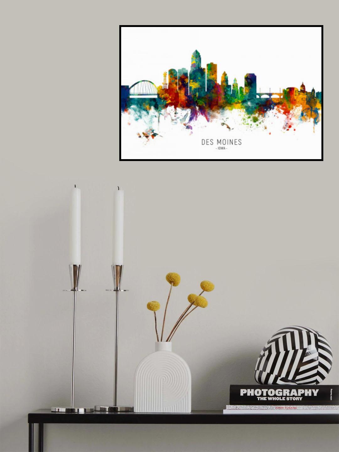 Des Moines Iowa Skyline Poster och Canvastavla