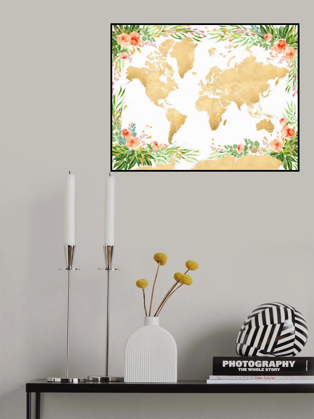 Blythe world map silhouette Poster och Canvastavla