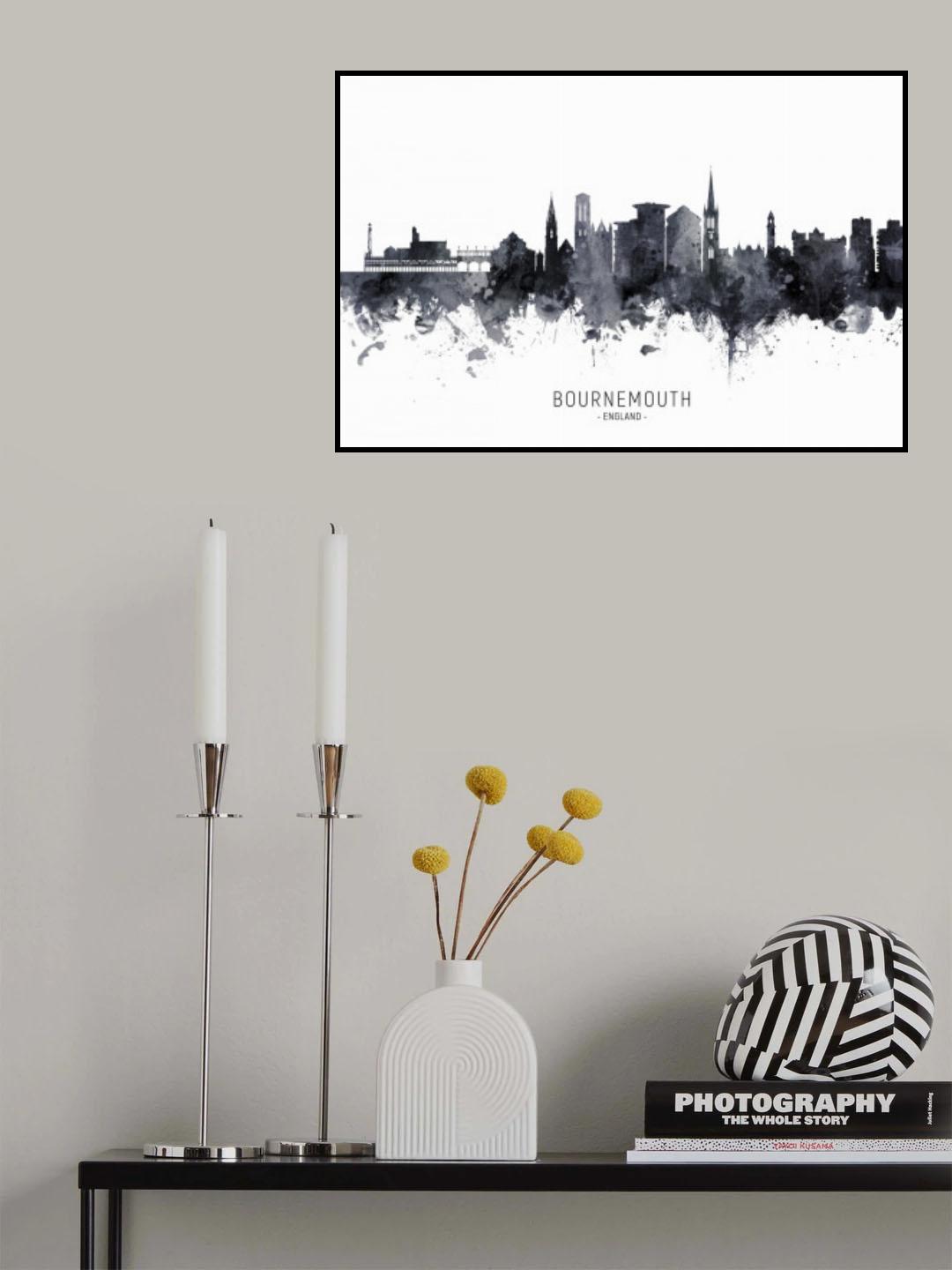 Bournemouth England Skyline Poster och Canvastavla