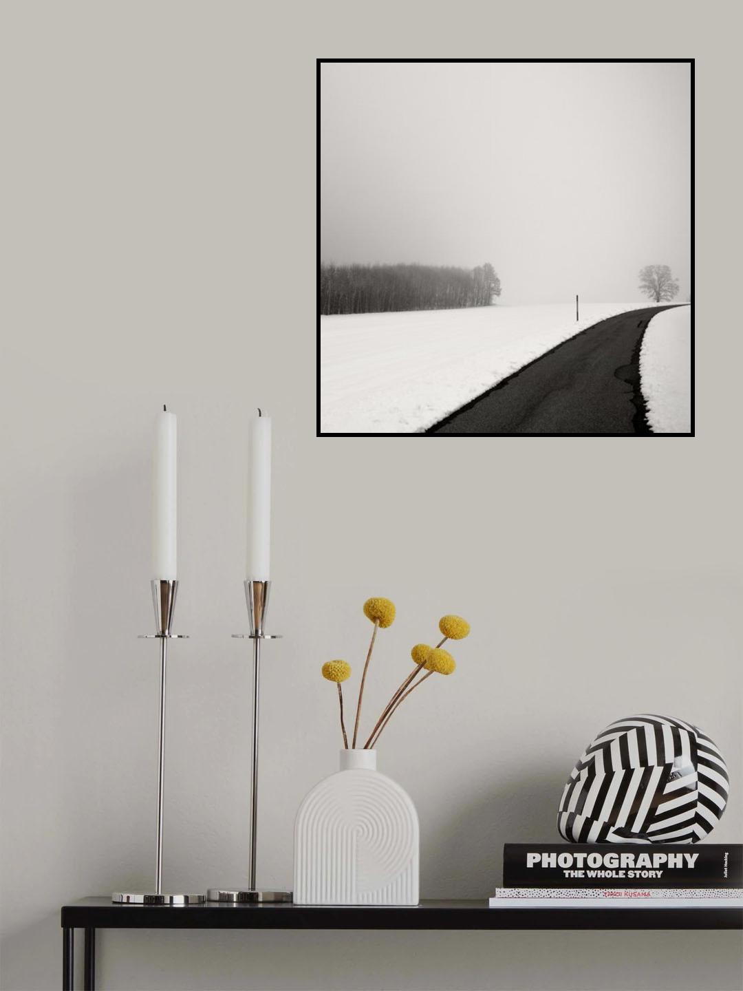 Curve In Snow Poster och Canvastavla