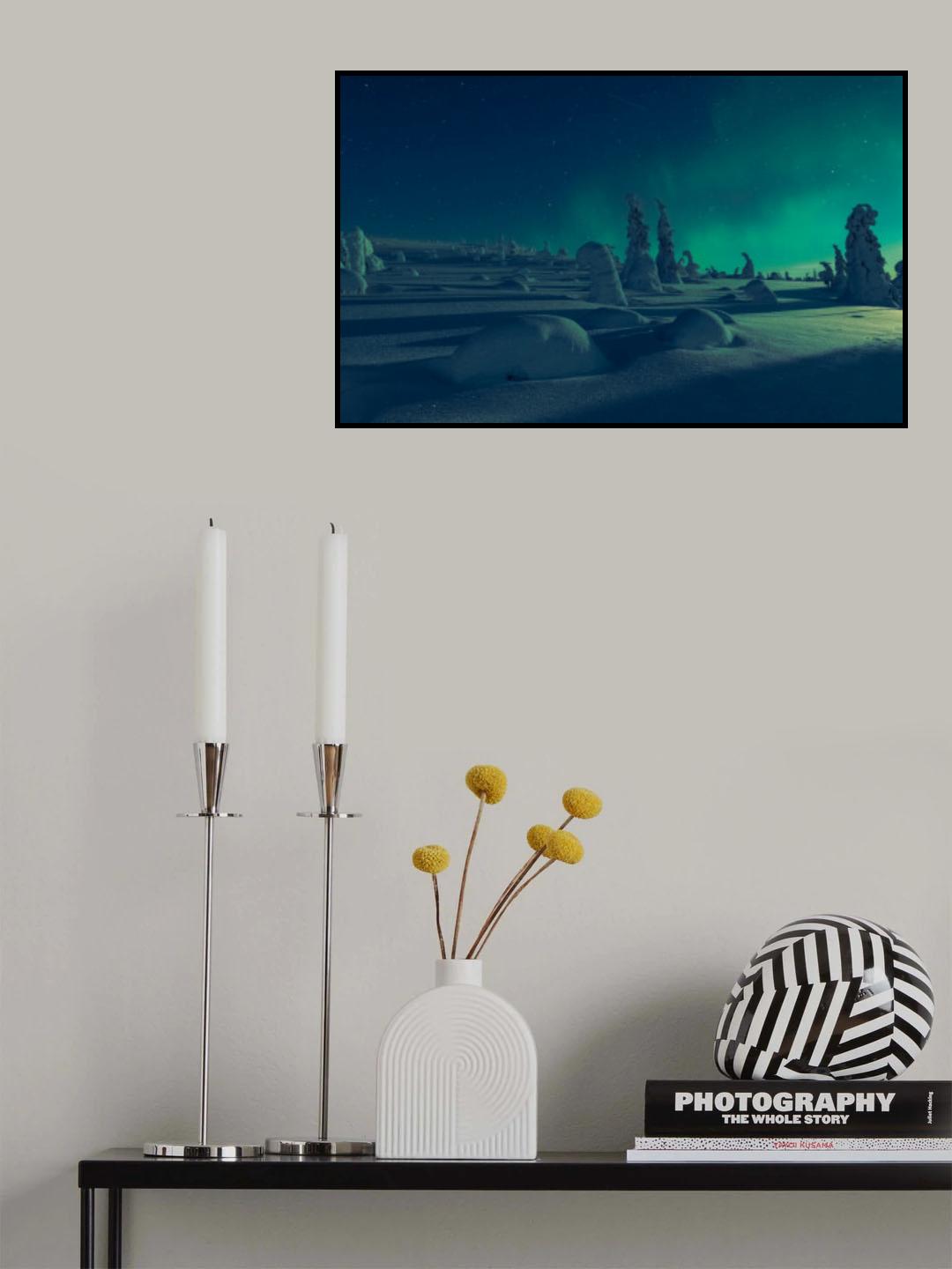When moonlight meet polar lights Poster och Canvastavla