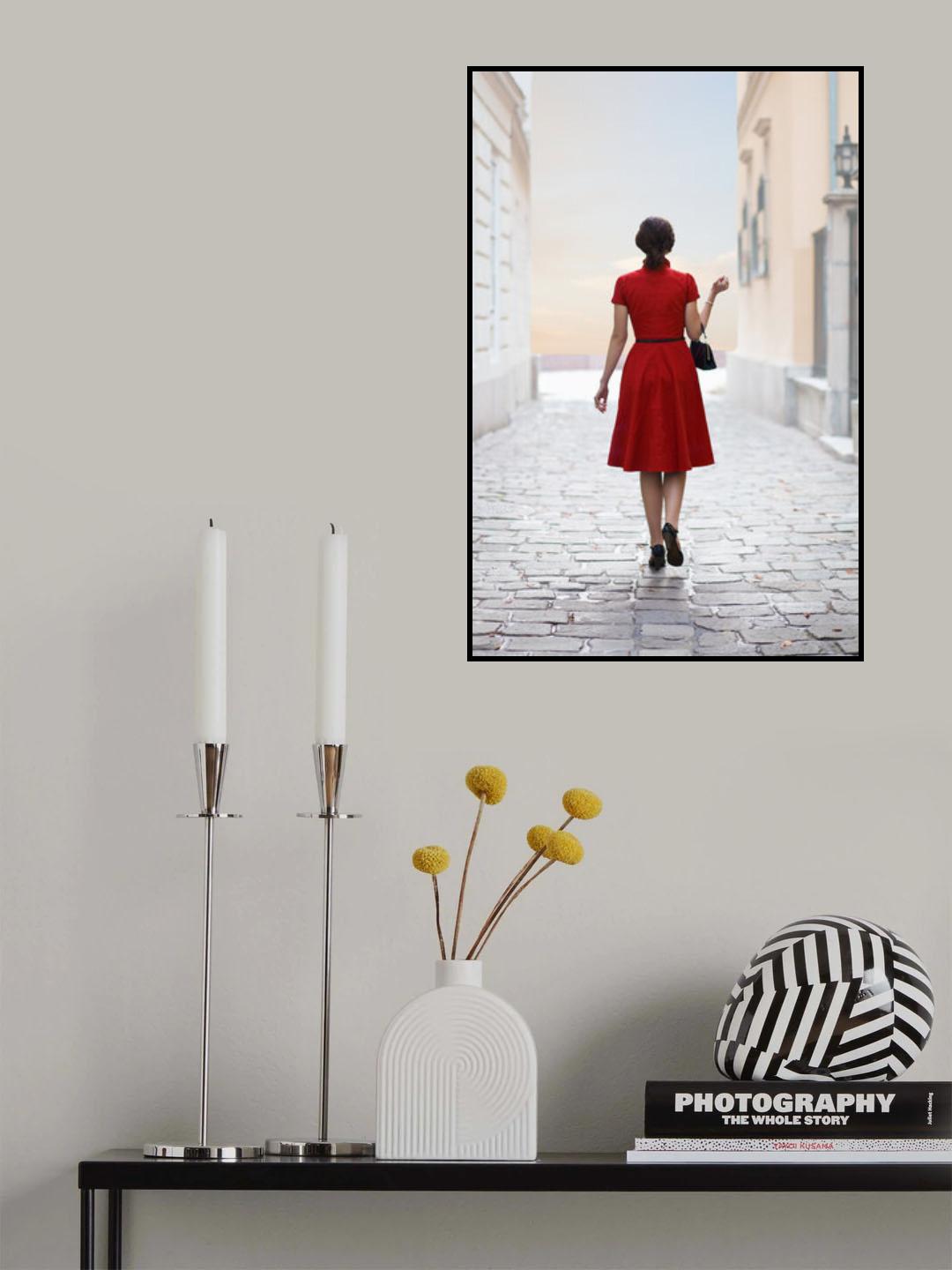 Woman in Red Poster och Canvastavla
