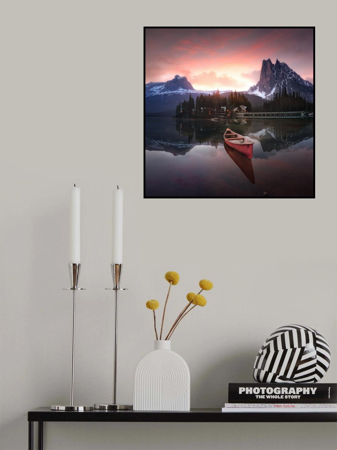 Rocky Mountains the boat at sunrise 7R24696 Poster och Canvastavla