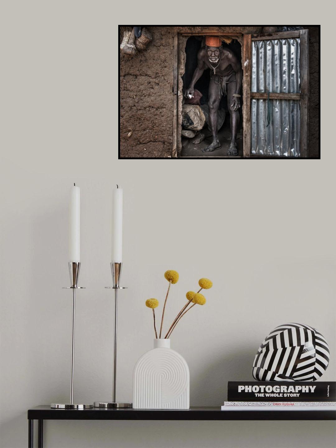 The village chief leaving his home - Benin Poster och Canvastavla