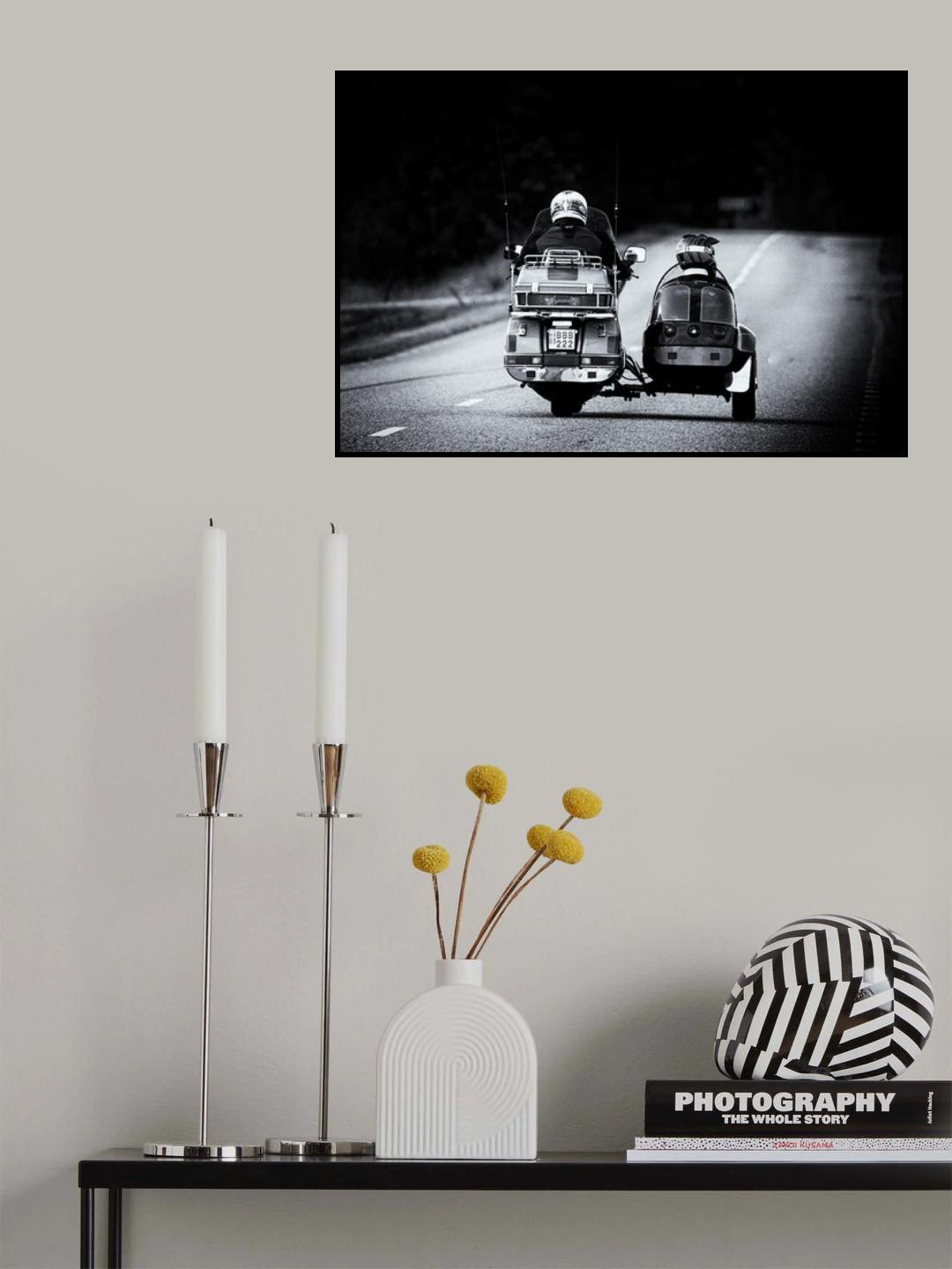 Motorcycle with side trolley Poster och Canvastavla