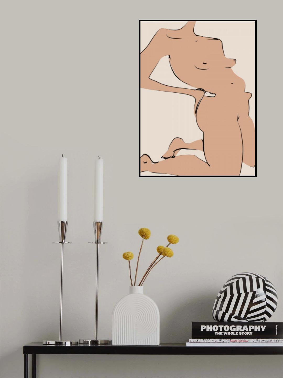 Hip Stretching Nude Poster och Canvastavla